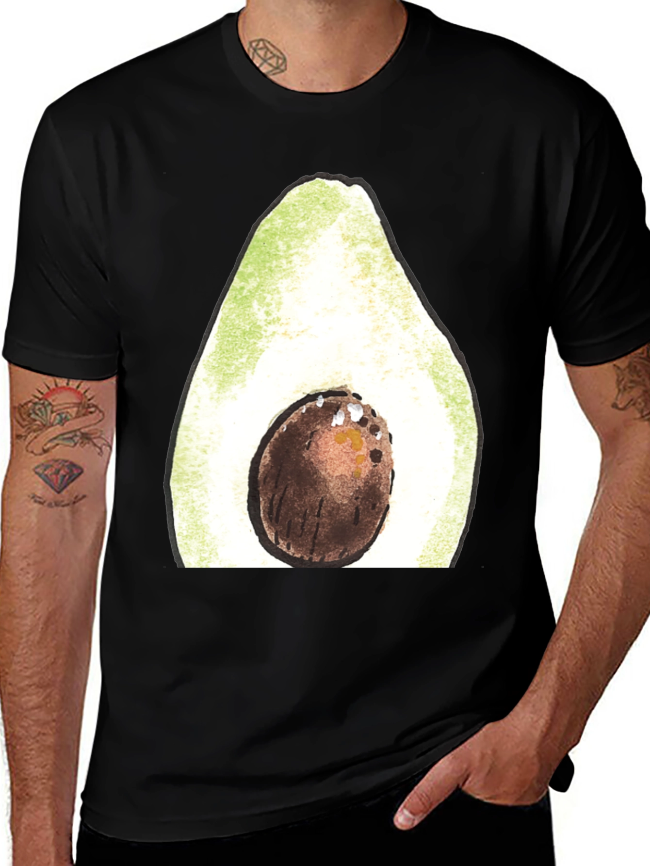 Variant 18 of Avocado Graphic Black T-Shirt