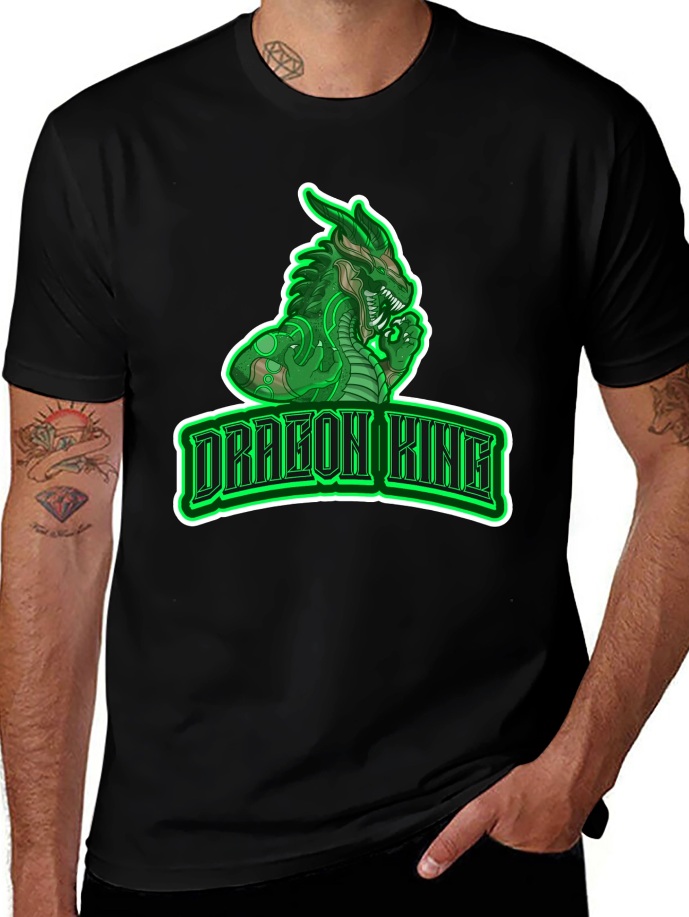 Variant 26 of Dragon King Graphic Tee - Black