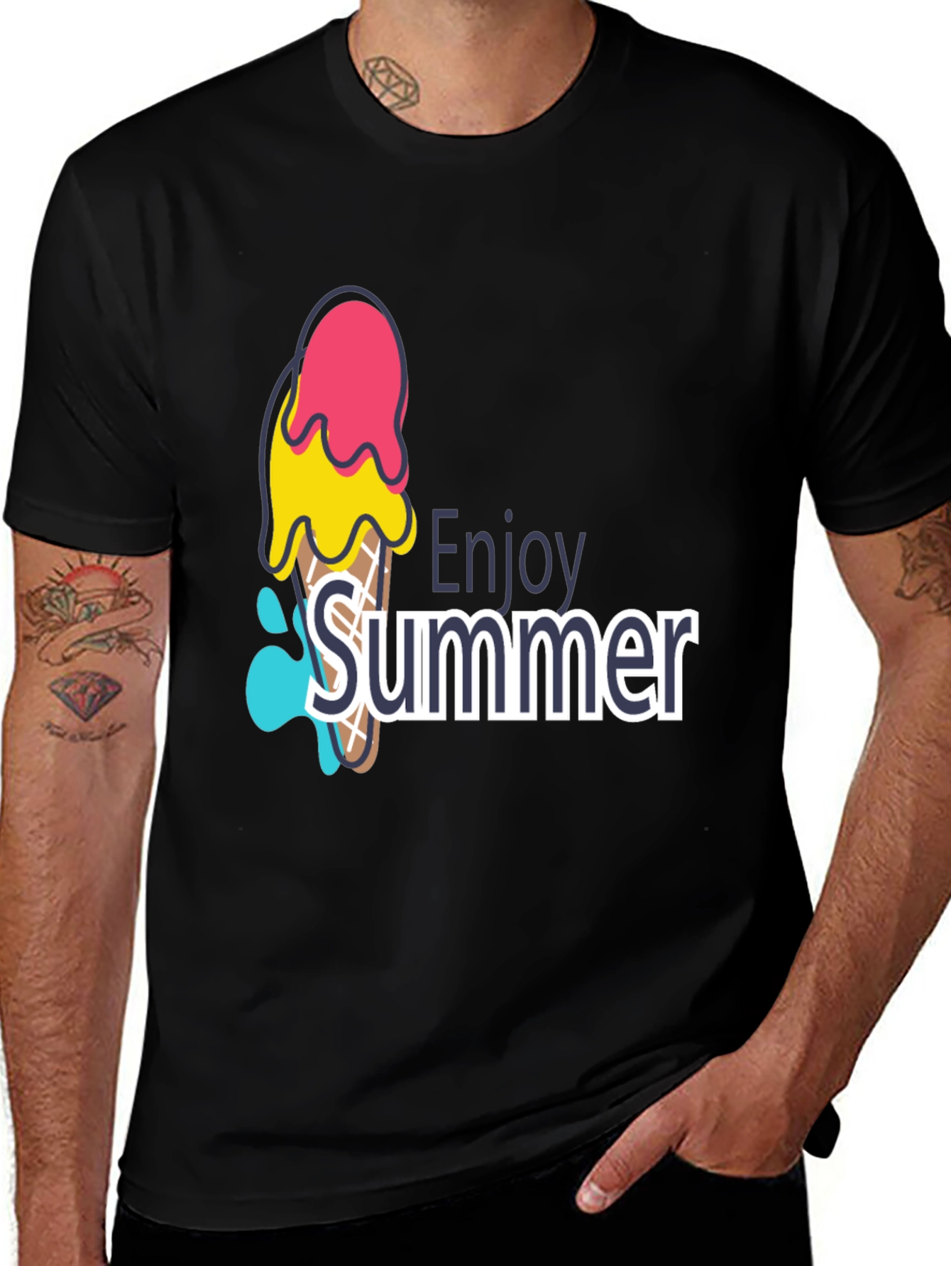 Variant 26 of Enjoy Summer T-Shirt - Ice Cream Graphic Tee