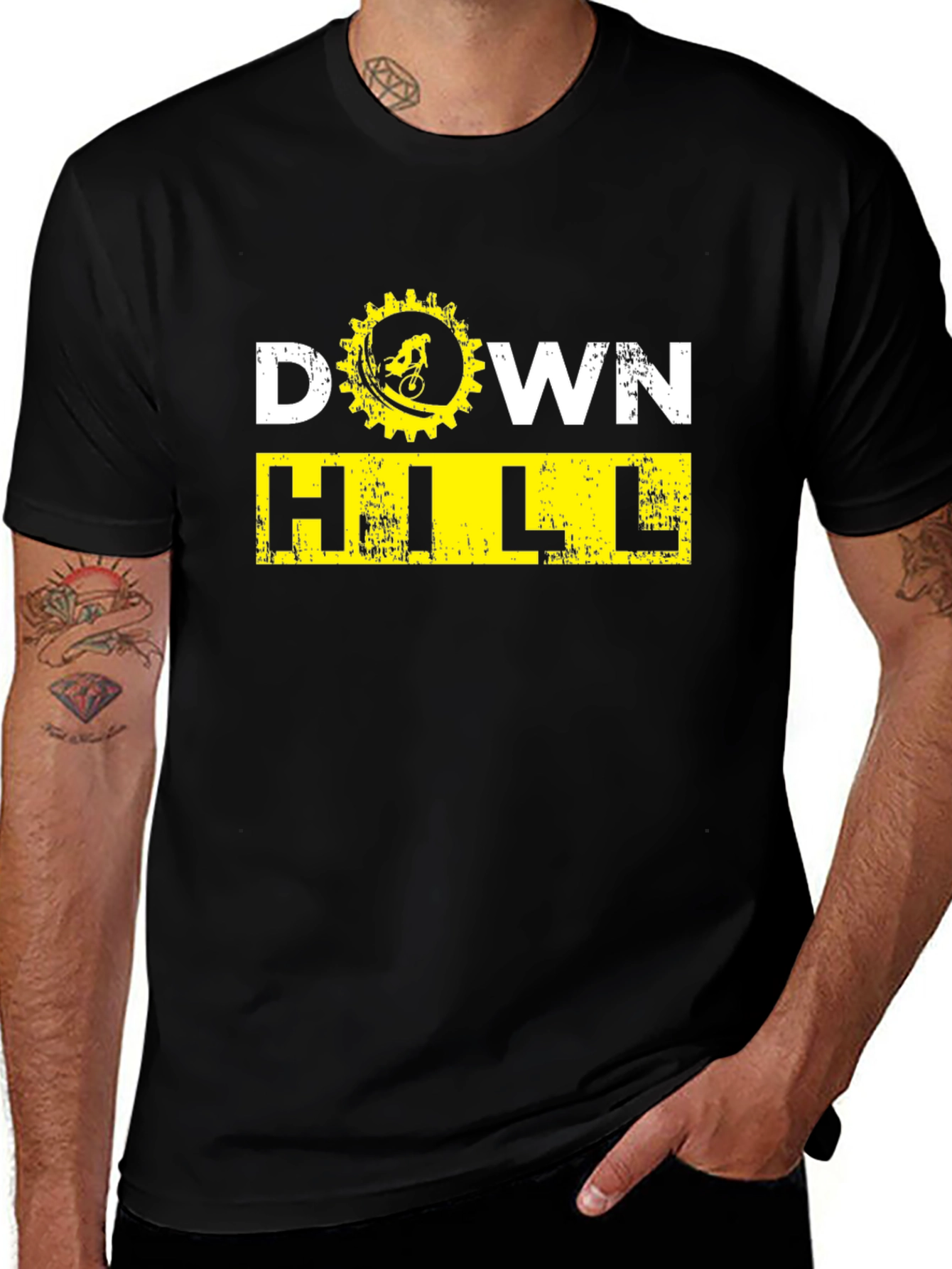 Variant 25 of Downhill Mountain Biking Graphic Tee - Black
