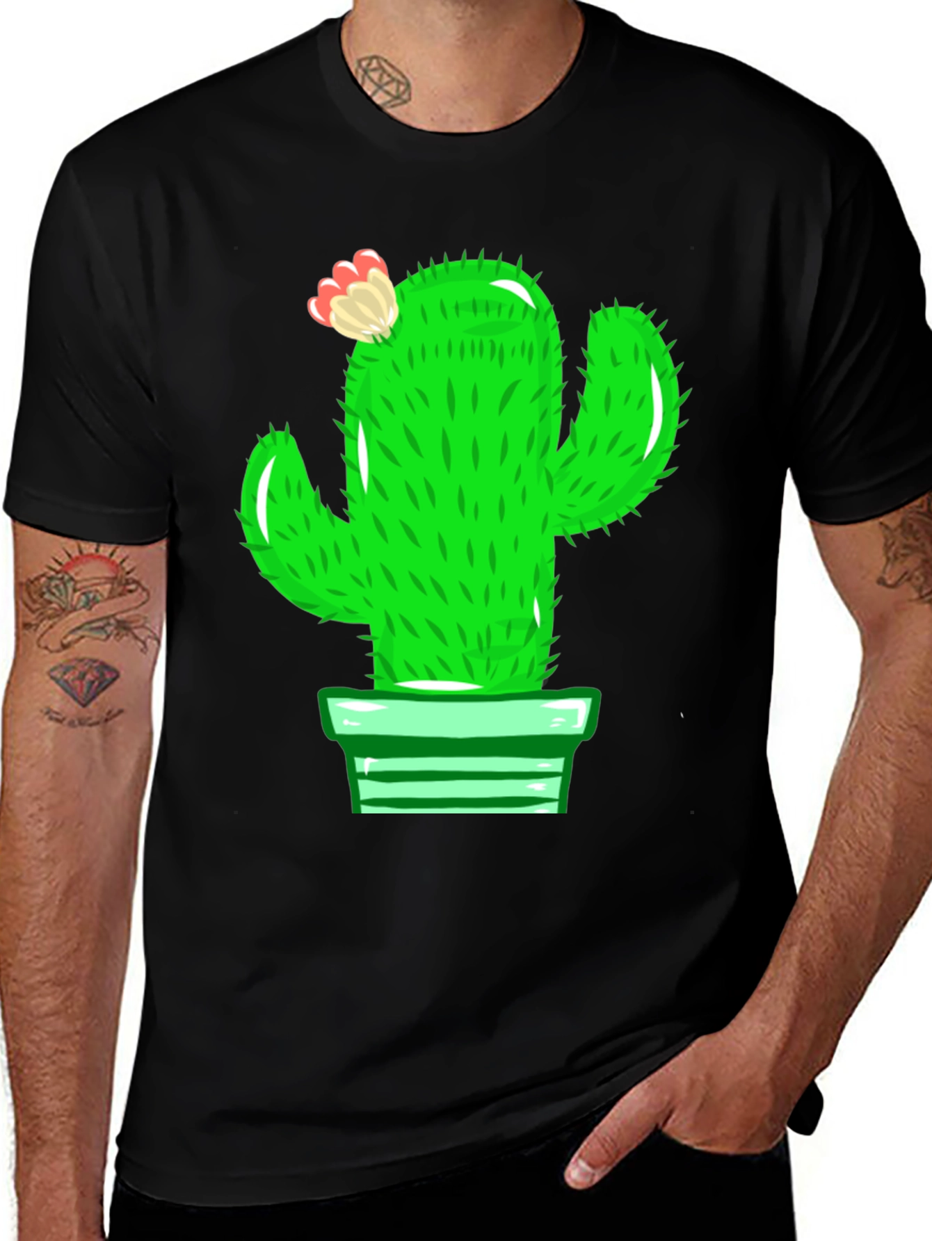 Variant 5 of Cactus Flower Pot Graphic T-Shirt - Unisex