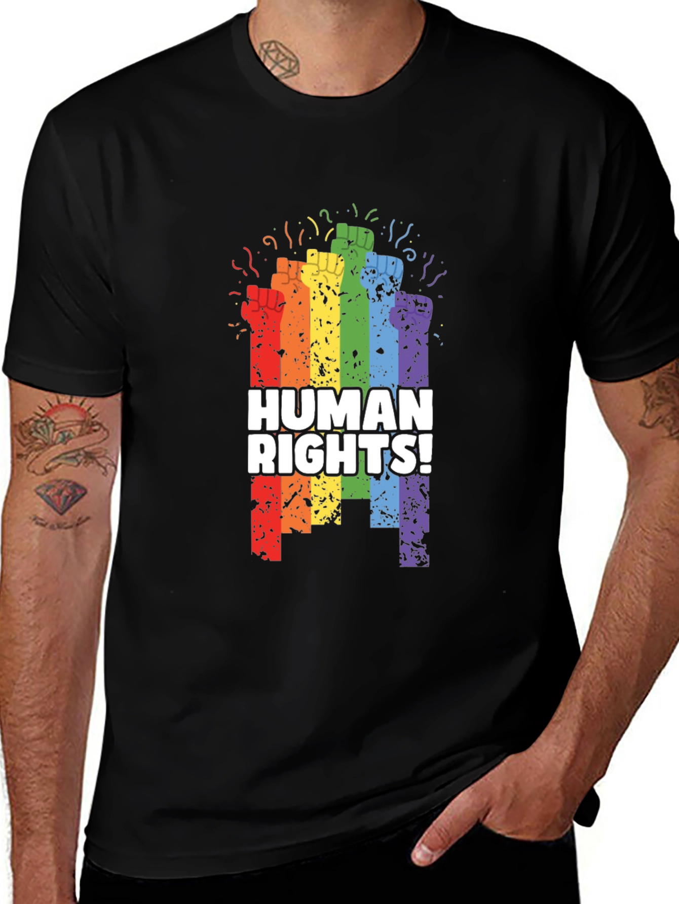 Variant 12 of Human Rights LGBT Pride Fist T-Shirt