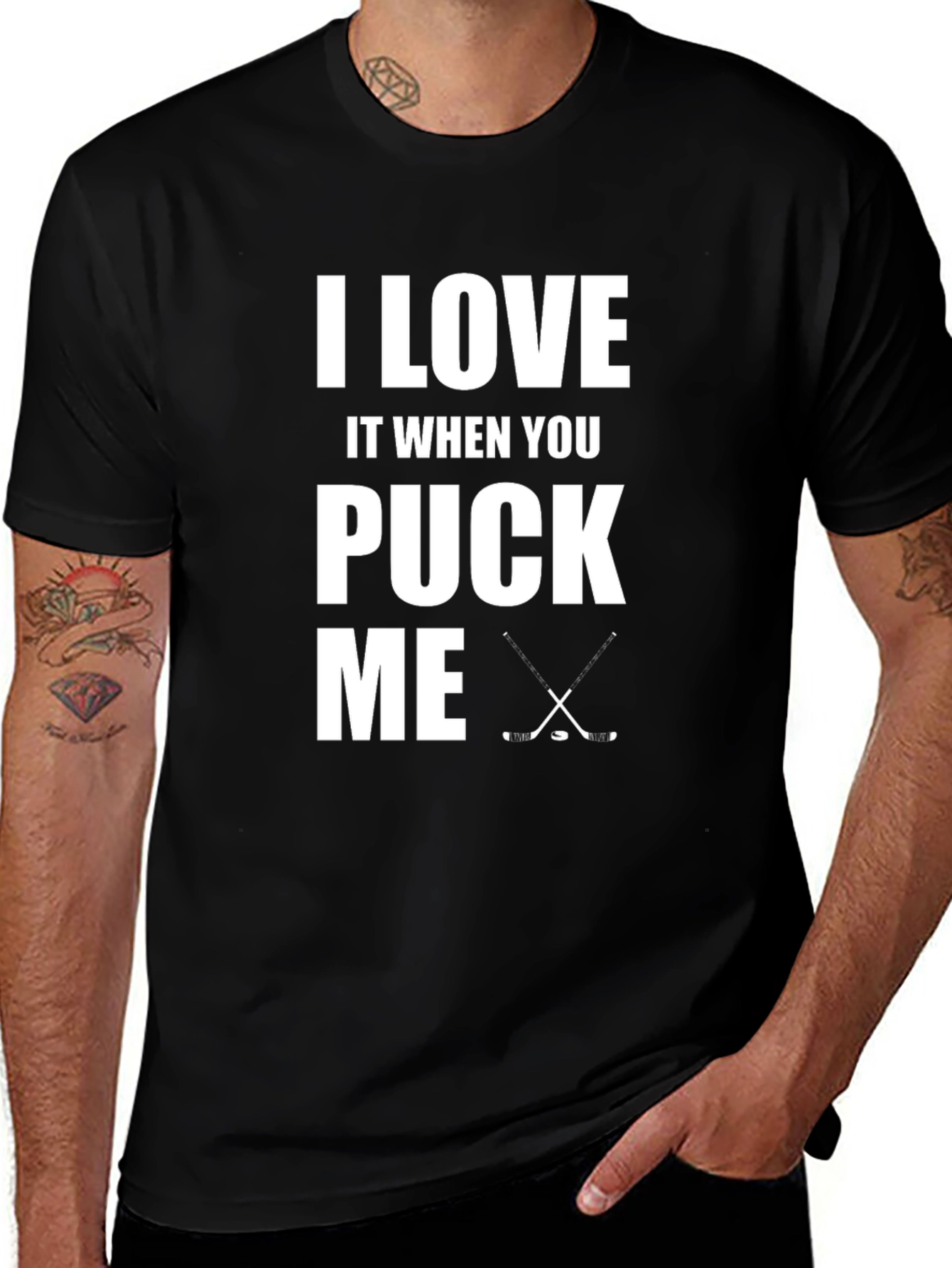 Variant 26 of I Love It When You Puck Me Hockey Graphic Tee