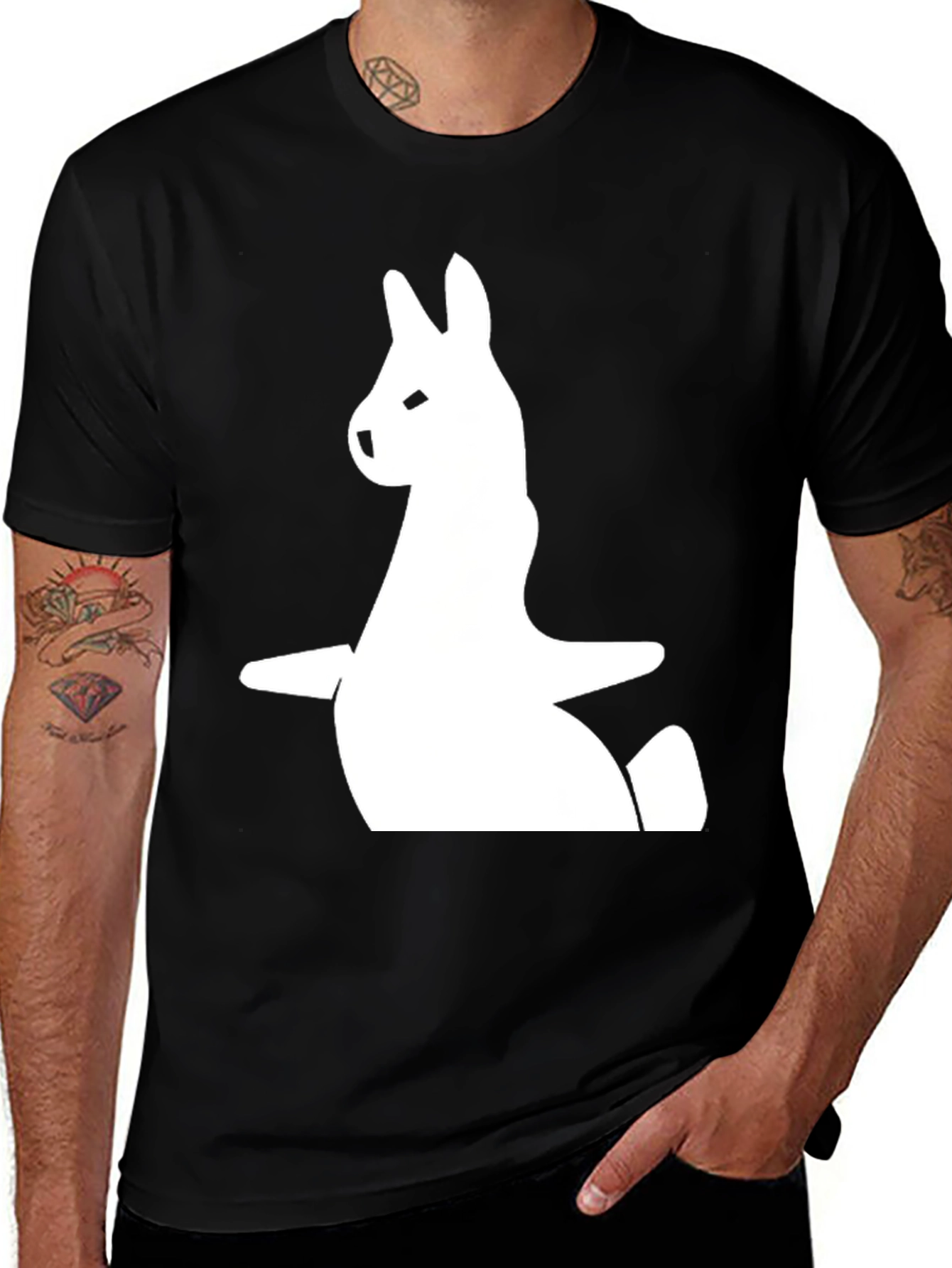 Variant 4 of Llama Graphic Tee - Men's Black Short Sleeve Shirt