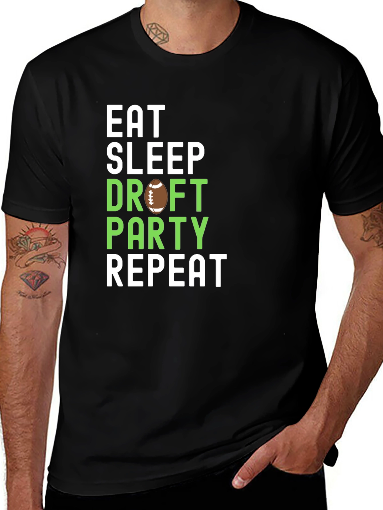 Variant 17 of Eat Sleep Draft Party Repeat T-Shirt