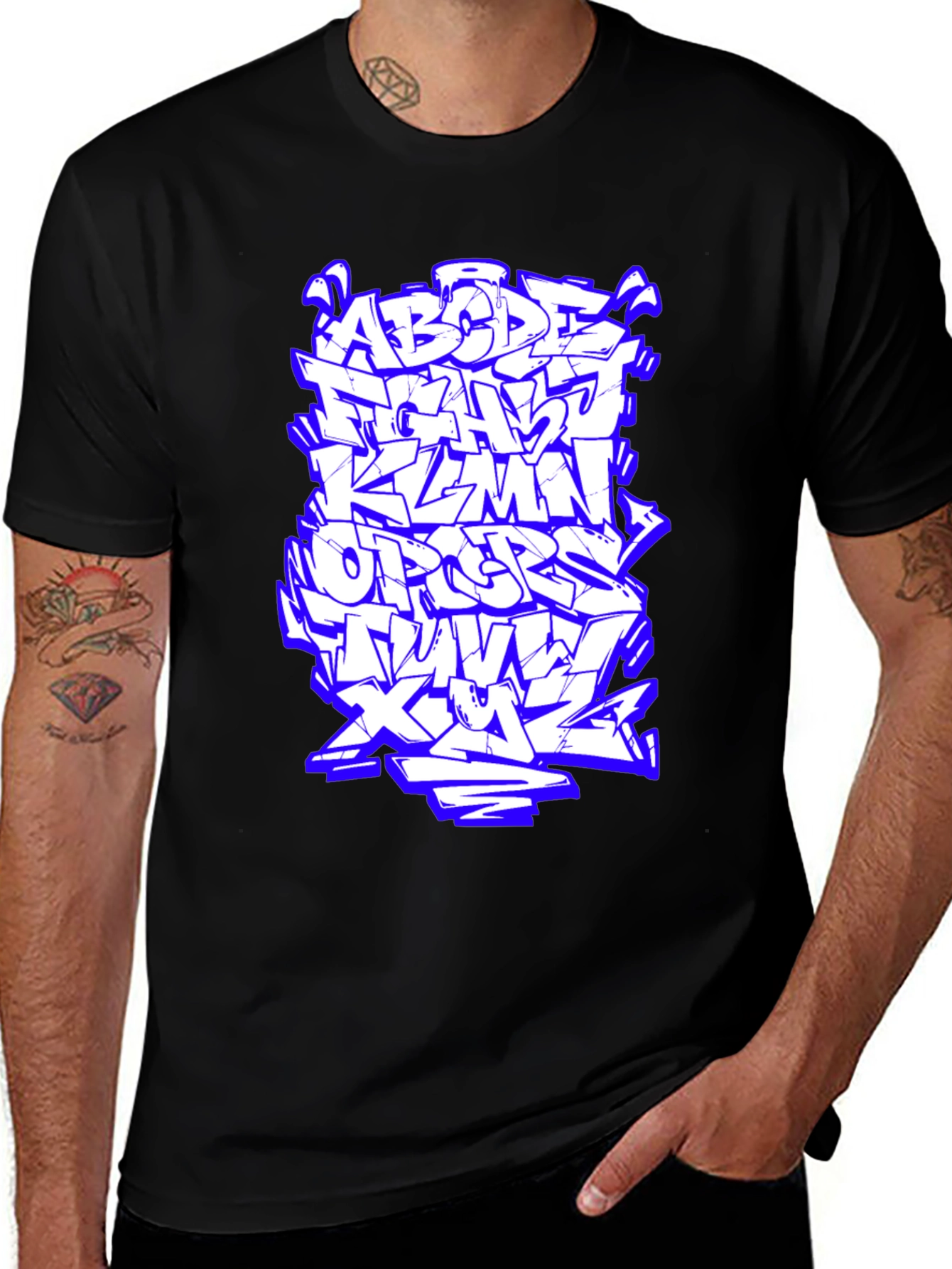 Variant 6 of Graffiti Alphabet Black T-Shirt