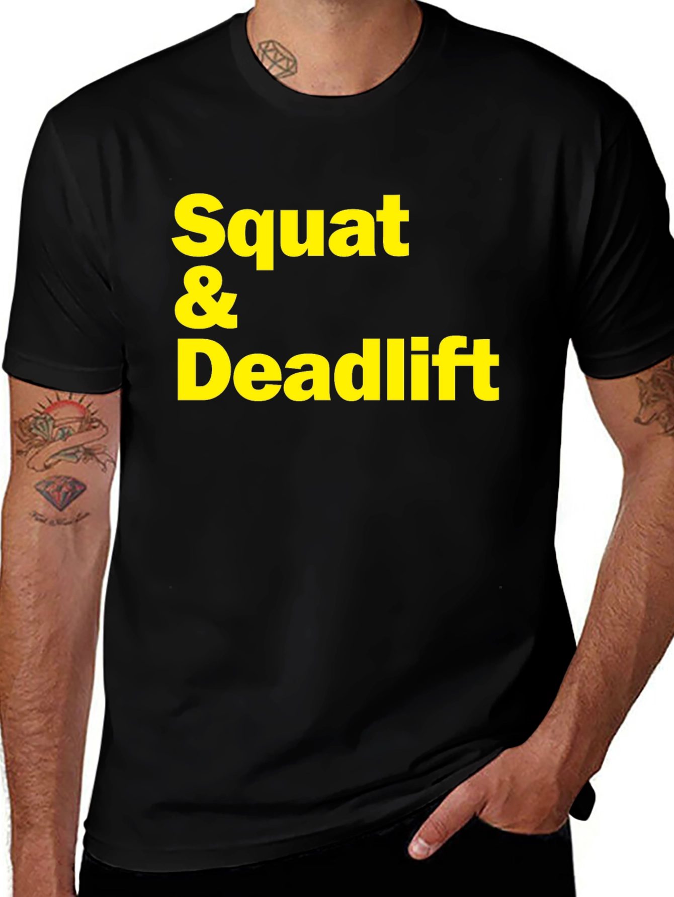 Variant 6 of Squat & Deadlift Black Graphic Tee - Gym Workout Apparel