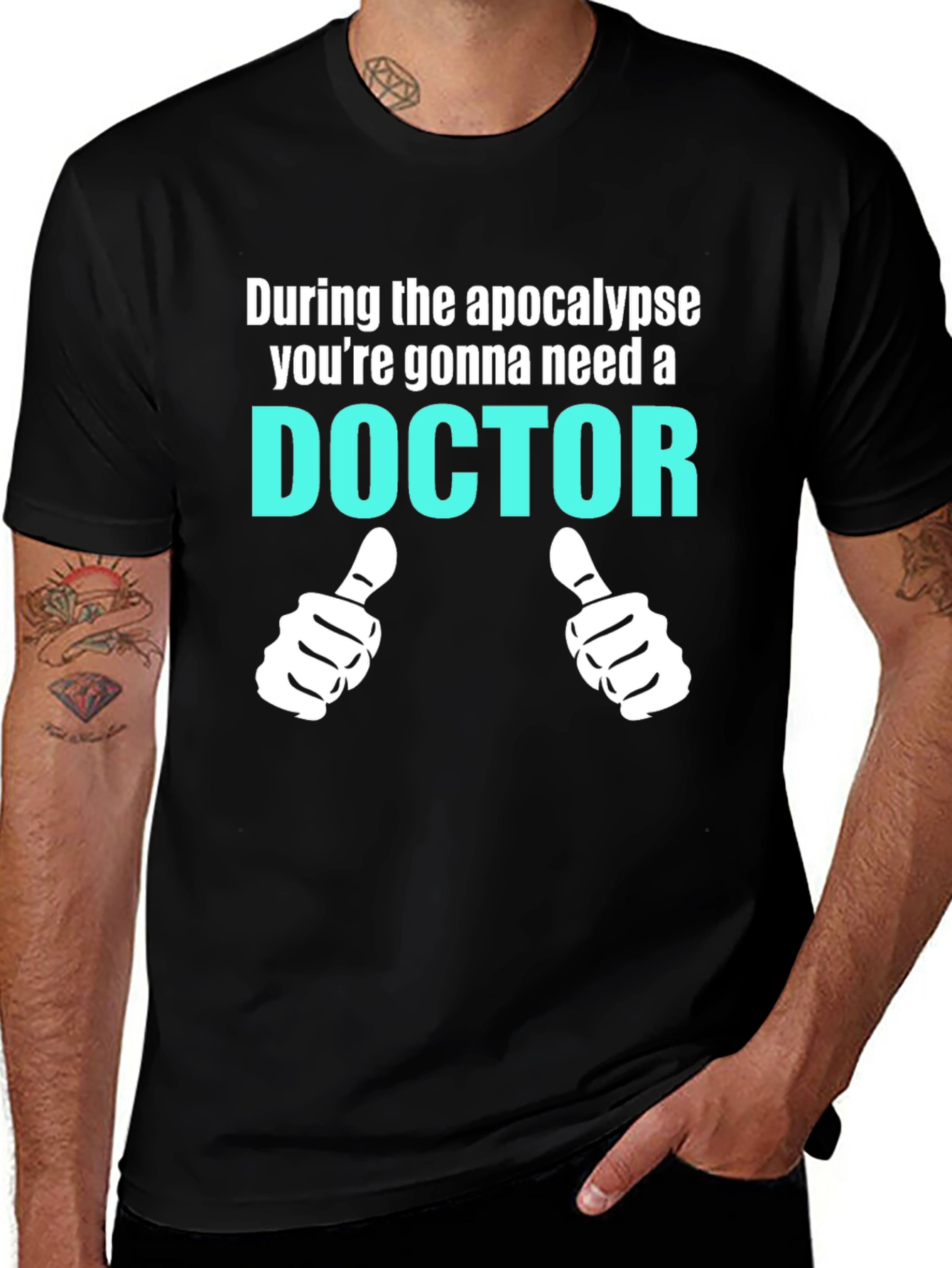 Black Apocalypse Doctor T-Shirt Funny Novelty Tee main image