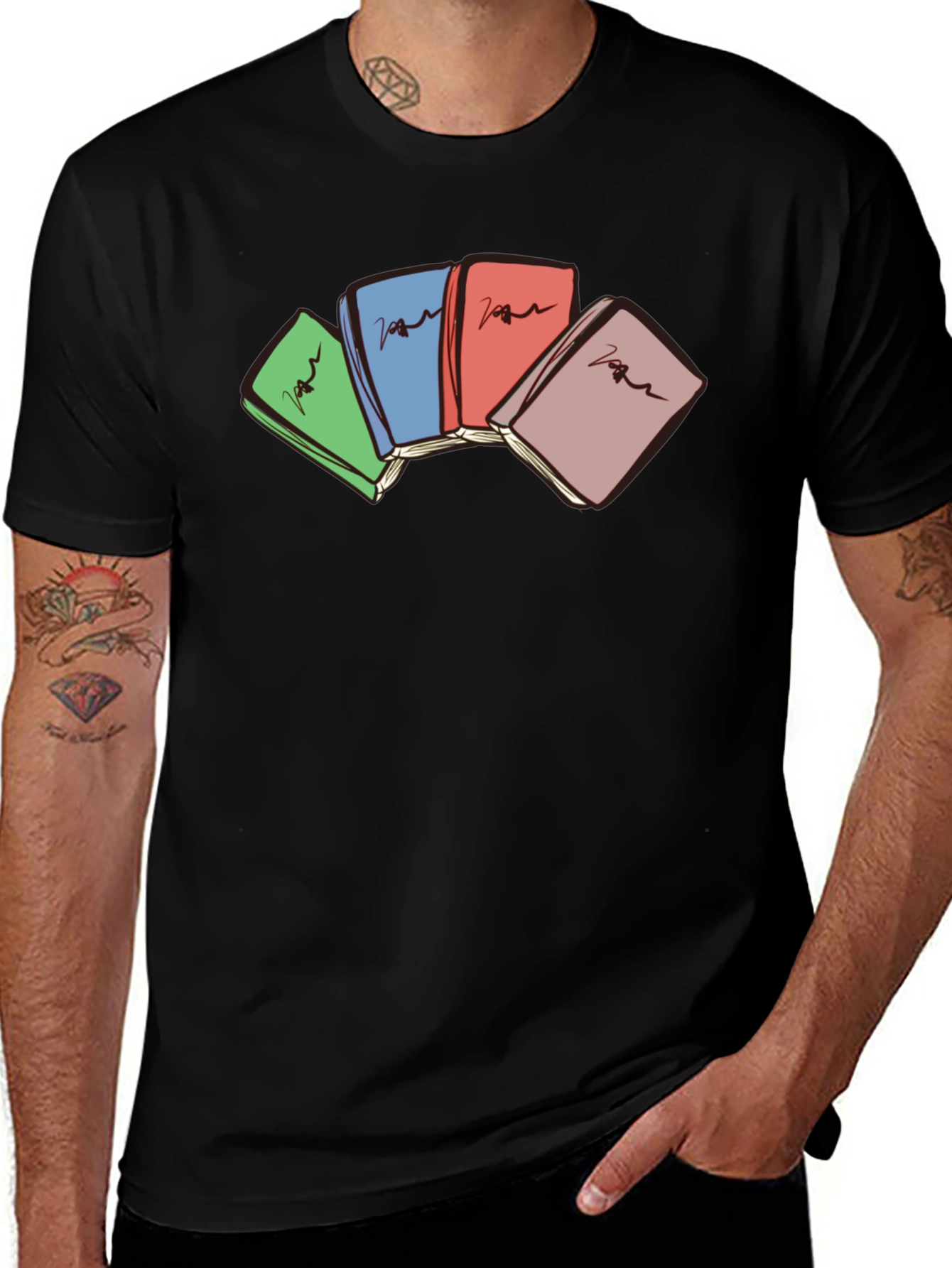 Variant 6 of Bookworm T-Shirt - Colorful Book Graphic
