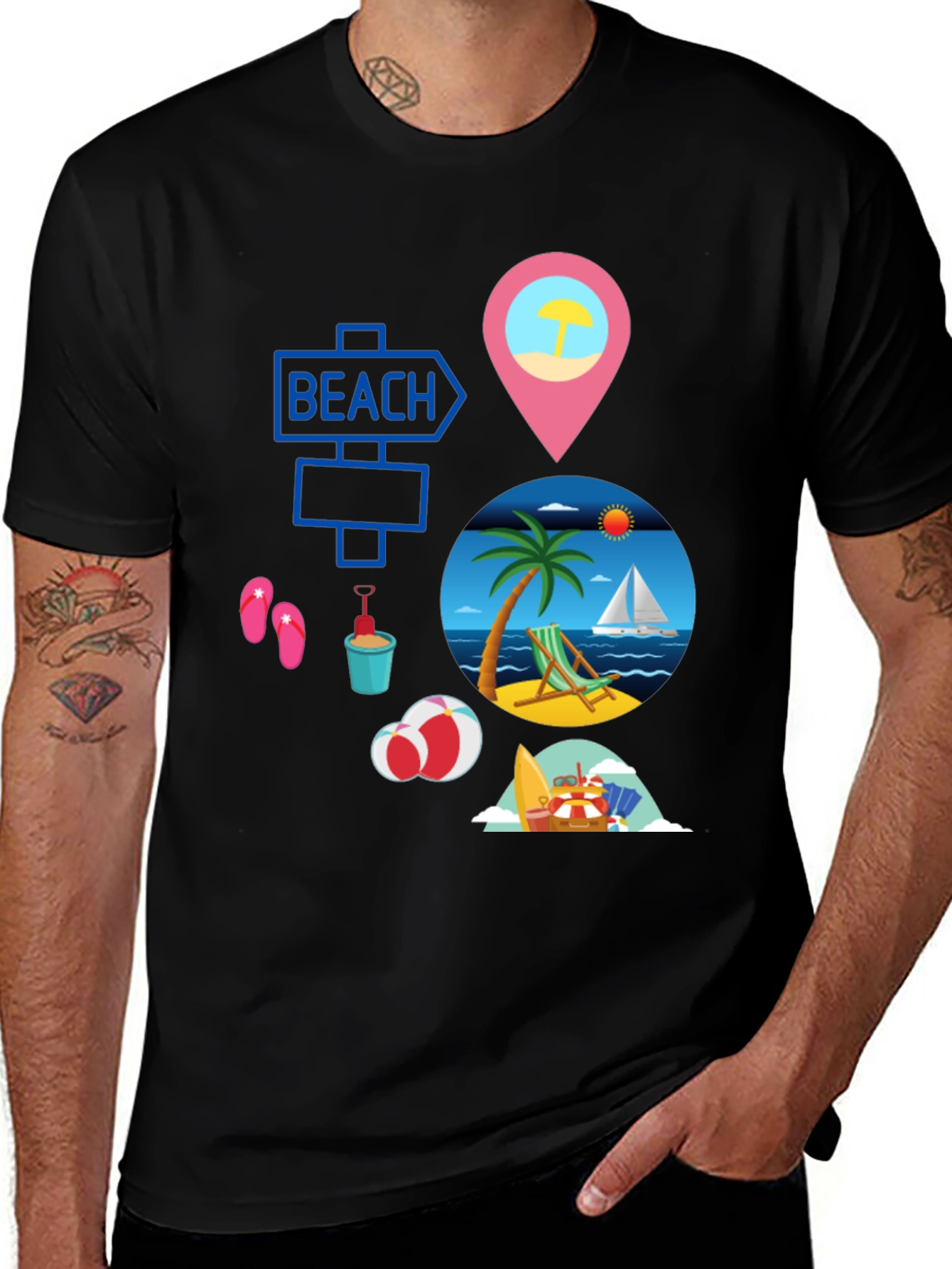 Variant 10 of Beach Vibes T-Shirt - Summer Ready!