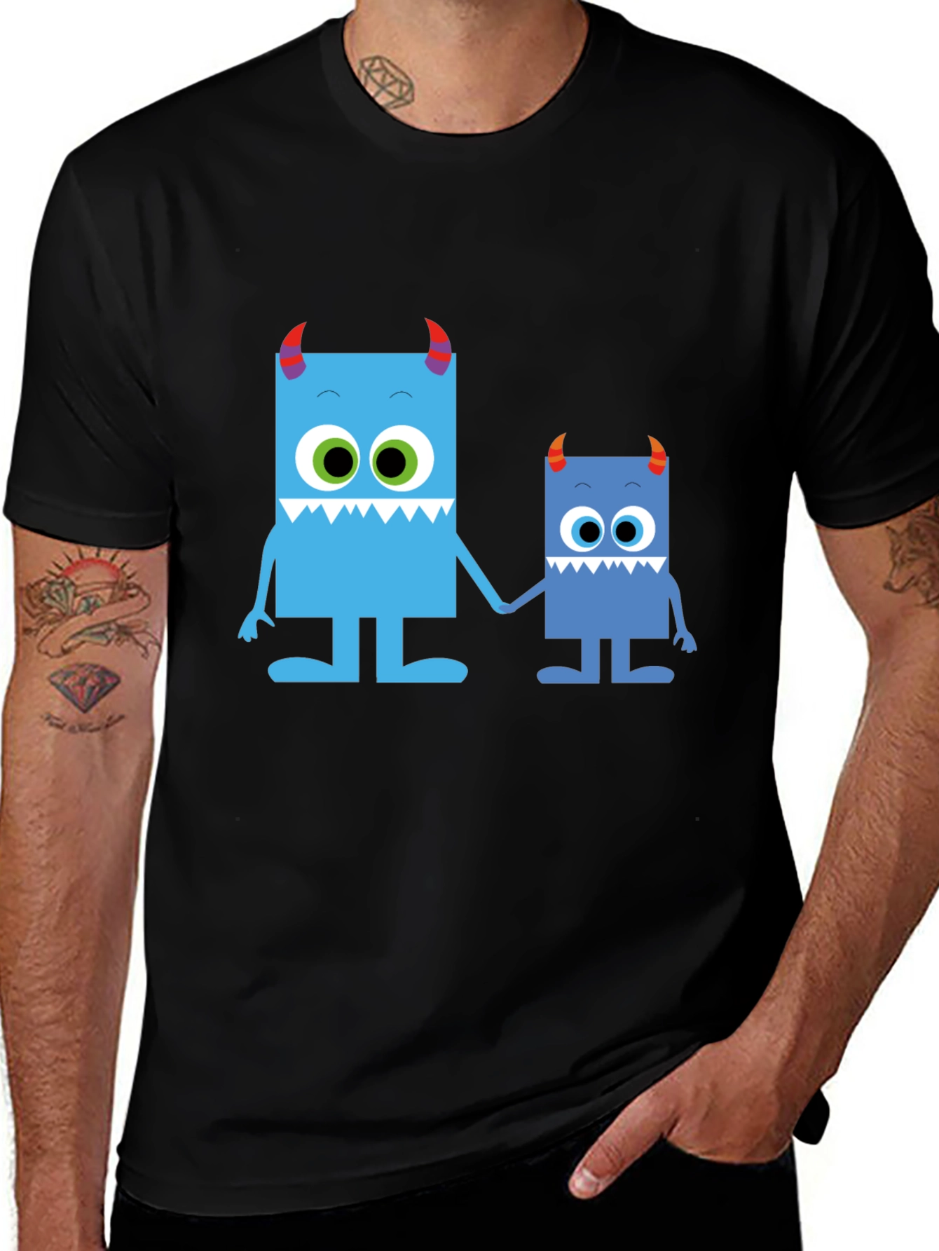 Variant 7 of Cute Monster Family Graphic Tee