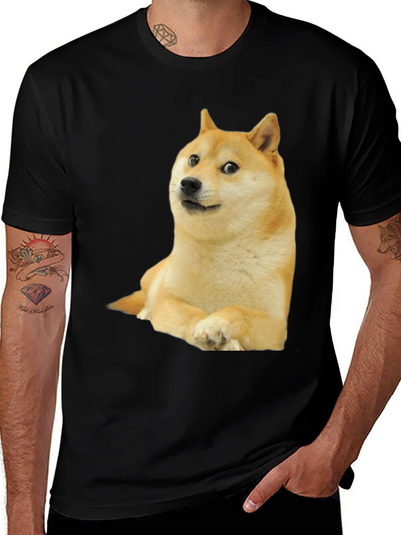 Doge Meme Black T-Shirt | Unisex Casual Wear