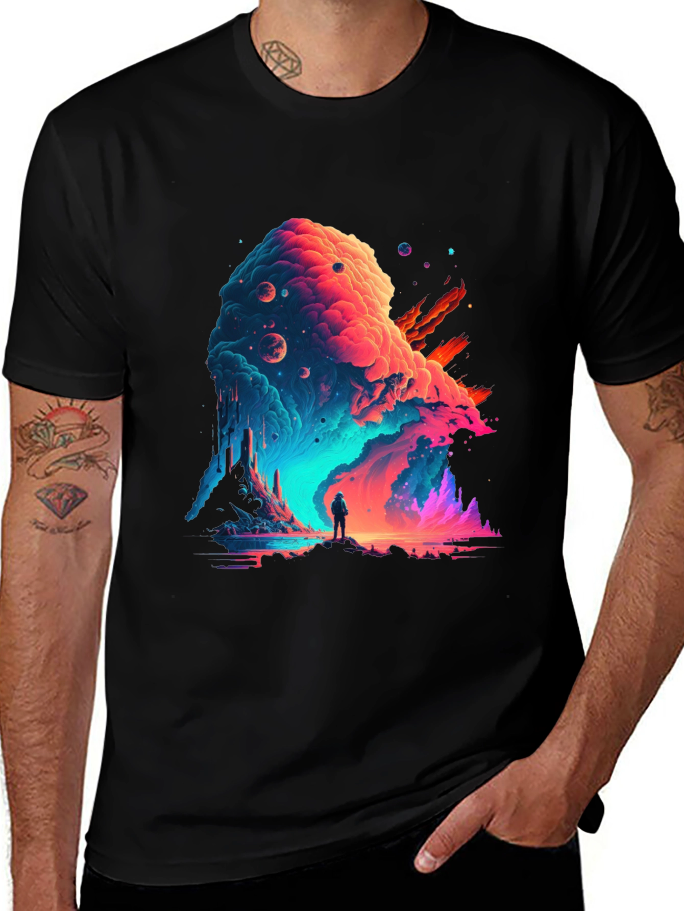 Variant 9 of Cosmic Wanderer Graphic Tee - Stylish Space Adventure Shirt