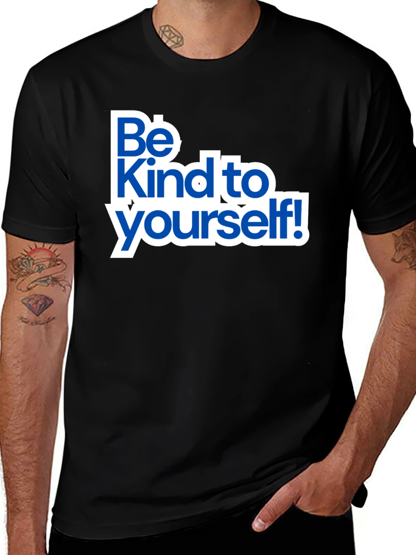 Variant 2 of Be Kind To Yourself Black Graphic T-Shirt