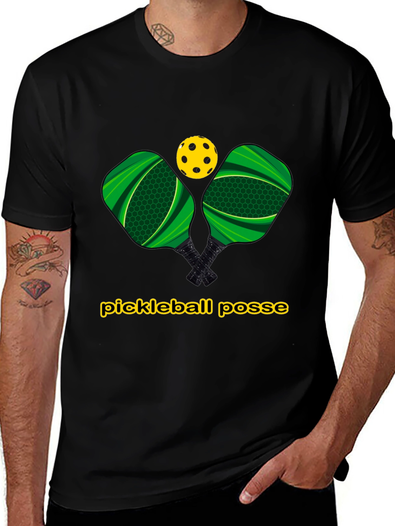 Variant 17 of Pickleball Posse Black Graphic Tee