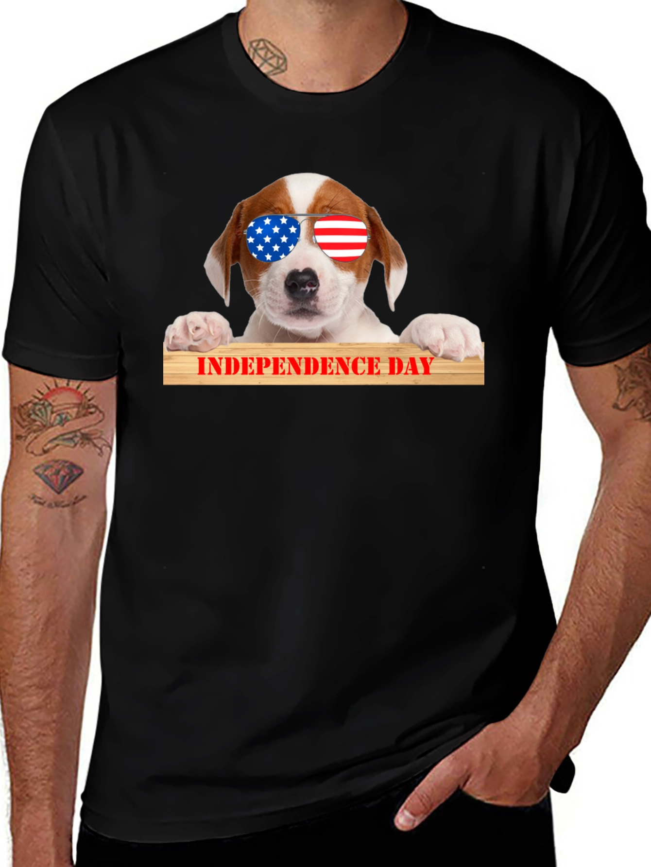 Variant 14 of Patriotic Pup T-Shirt - Independence Day Dog Tee