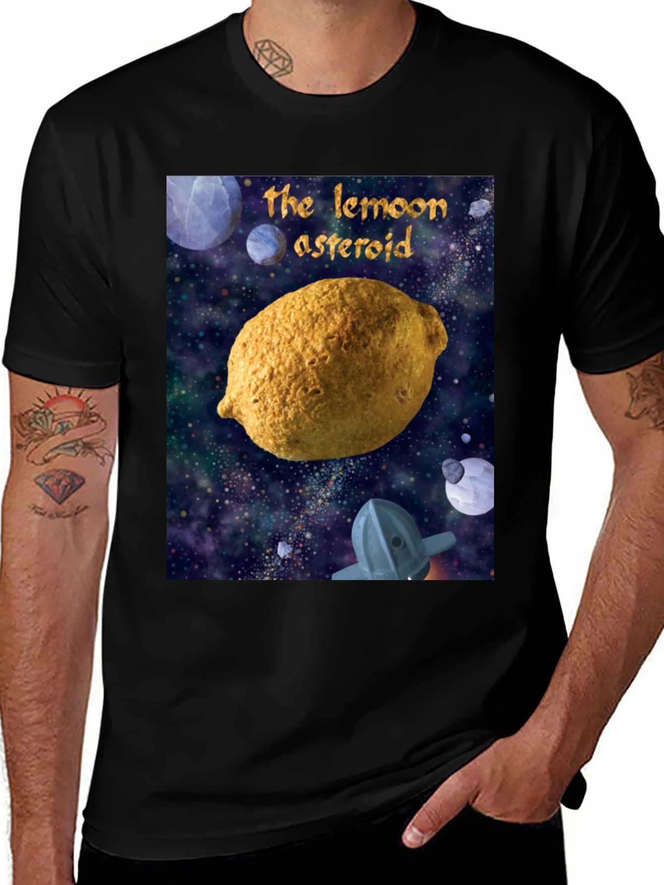 Variant 20 of Lemon Asteroid T-Shirt - Space Citrus Tee