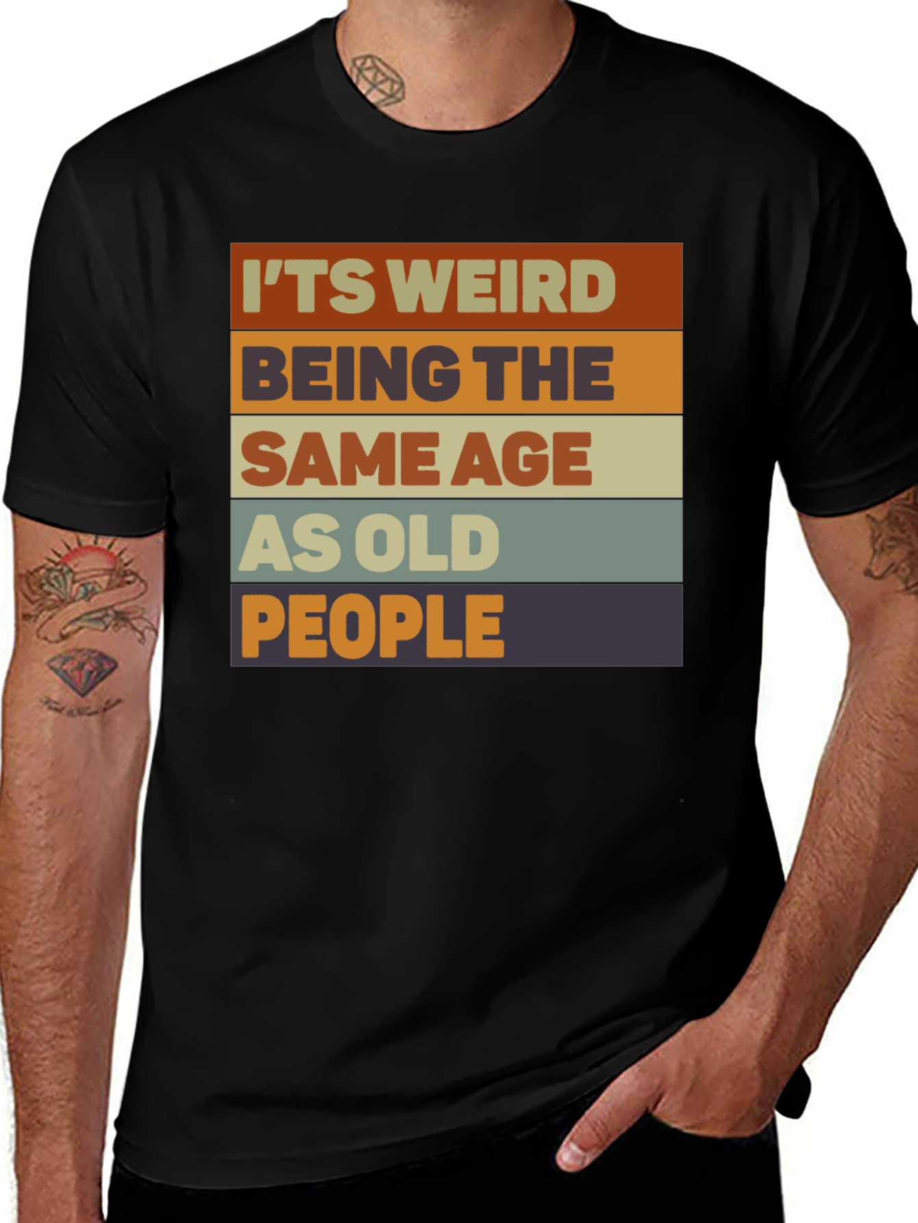 Variant 19 of Funny 'Same Age as Old People' Graphic T-Shirt