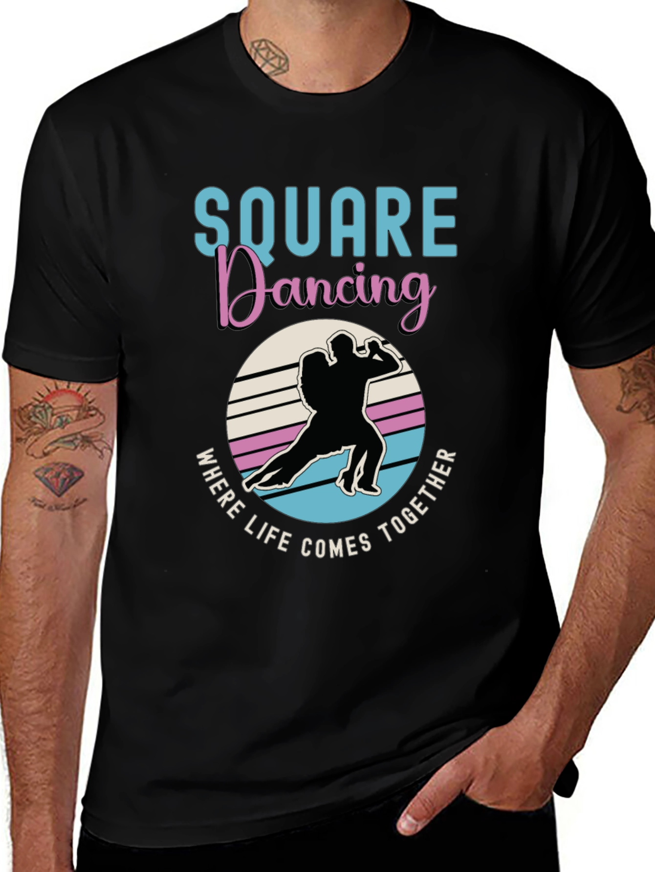 Variant 9 of Square Dancing Graphic Tee - Where Life Comes Together