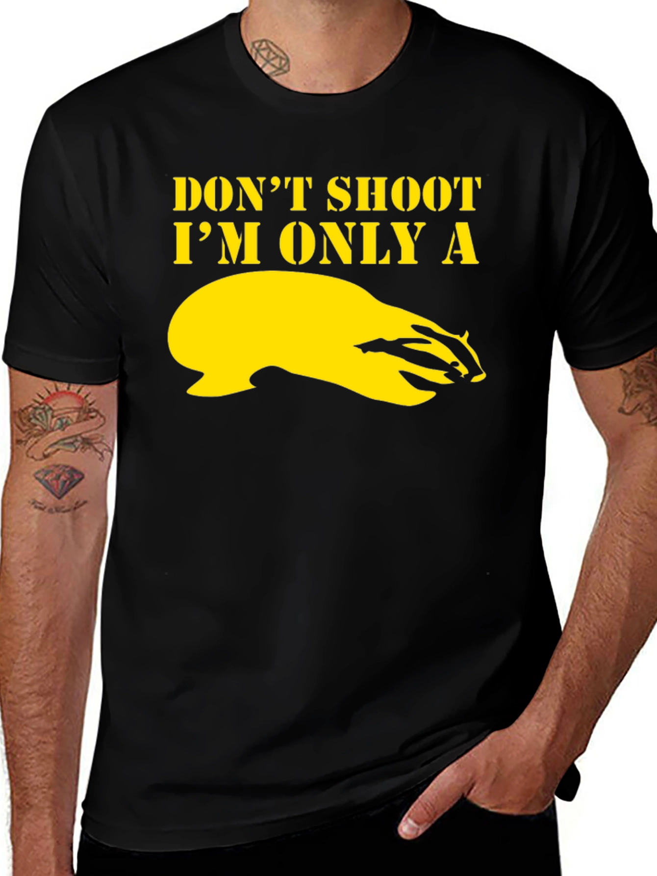 Variant 27 of Don't Shoot I'm Only a Badger Graphic T-Shirt