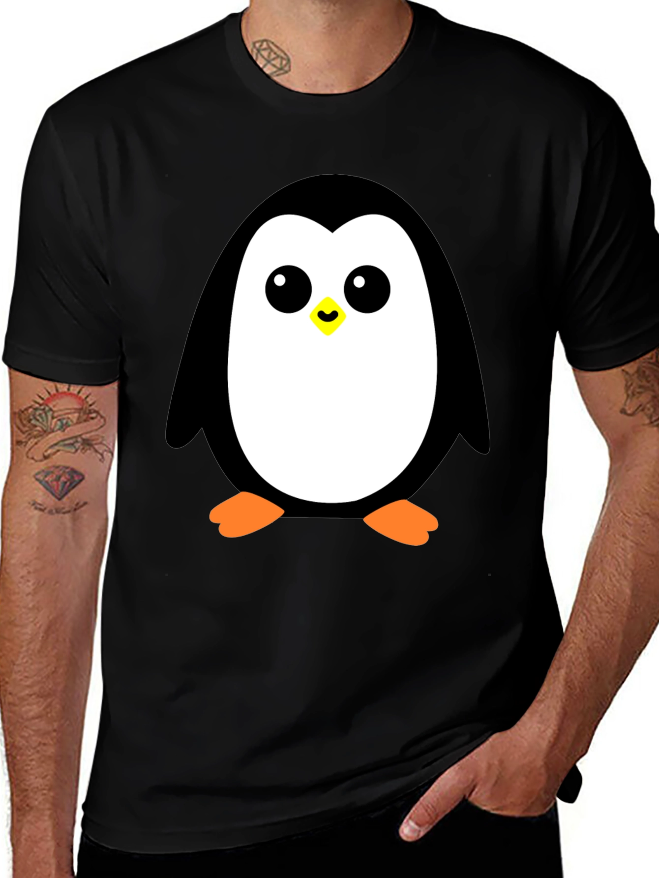 Variant 23 of Cute Penguin Graphic Black T-Shirt