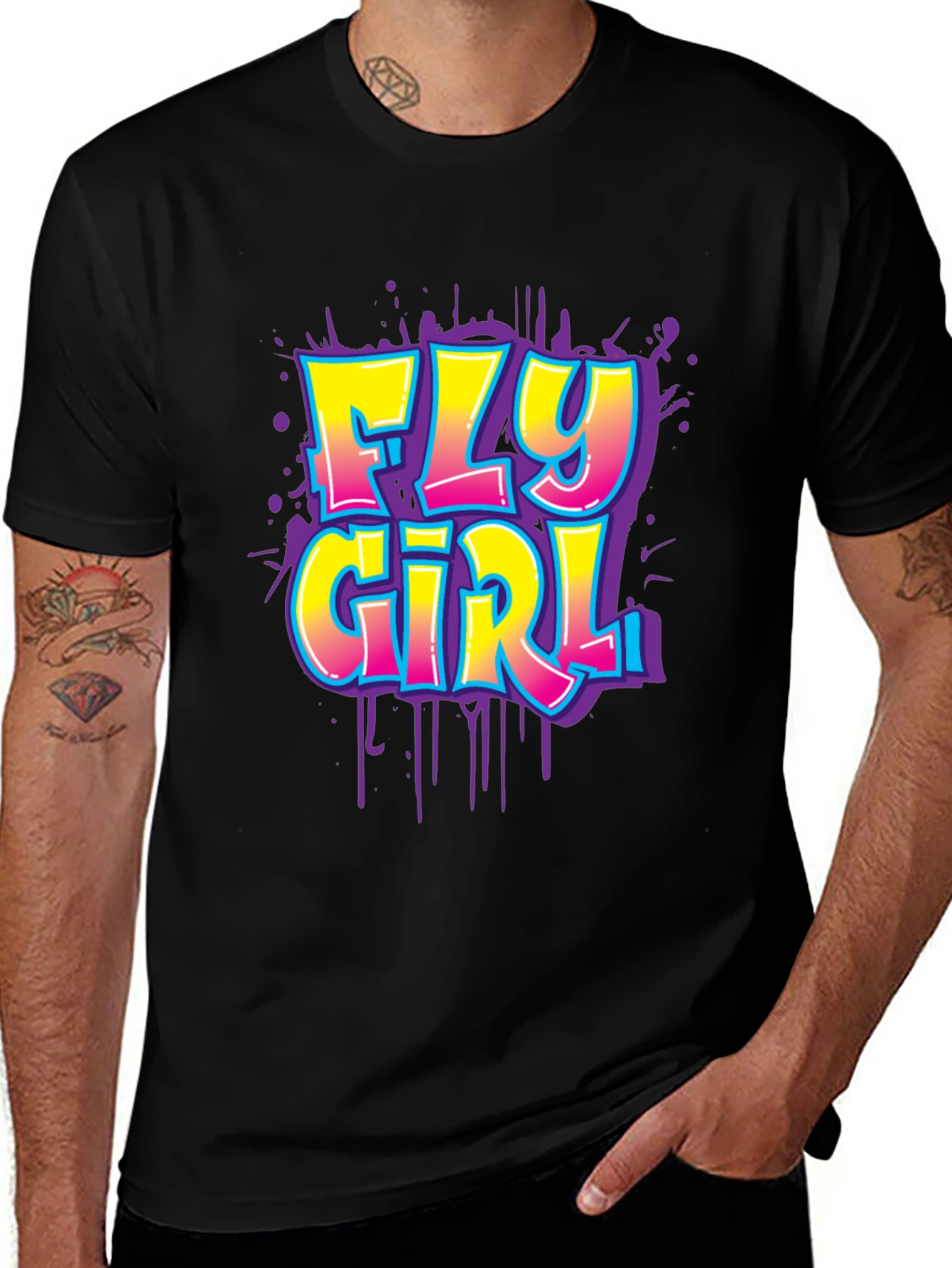 Variant 25 of Fly Girl Graphic Tee - Black