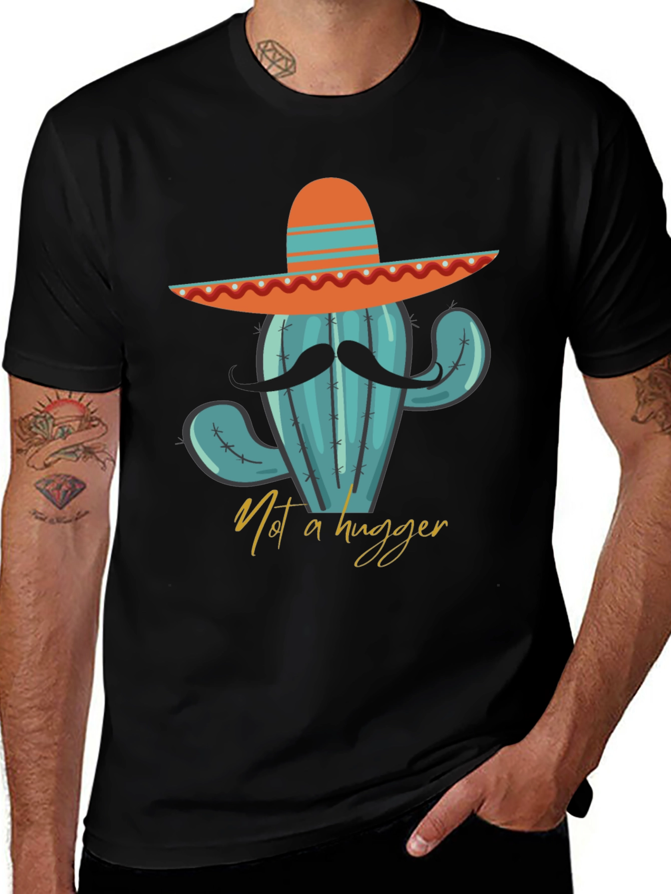 Variant 23 of Funny Cactus T-Shirt - Not a Hugger
