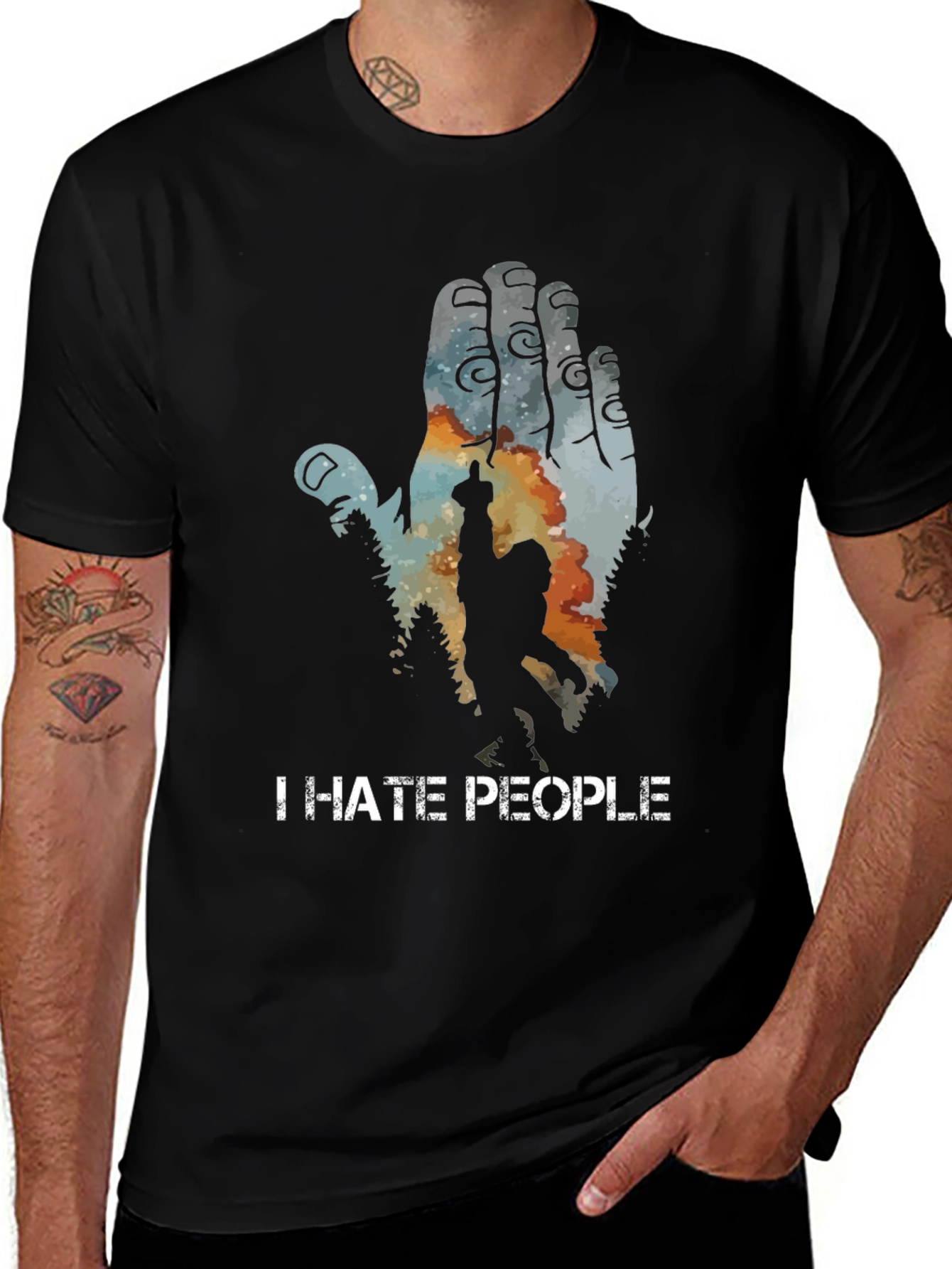Variant 24 of I Hate People Bigfoot T-Shirt Funny Anti Social Tee