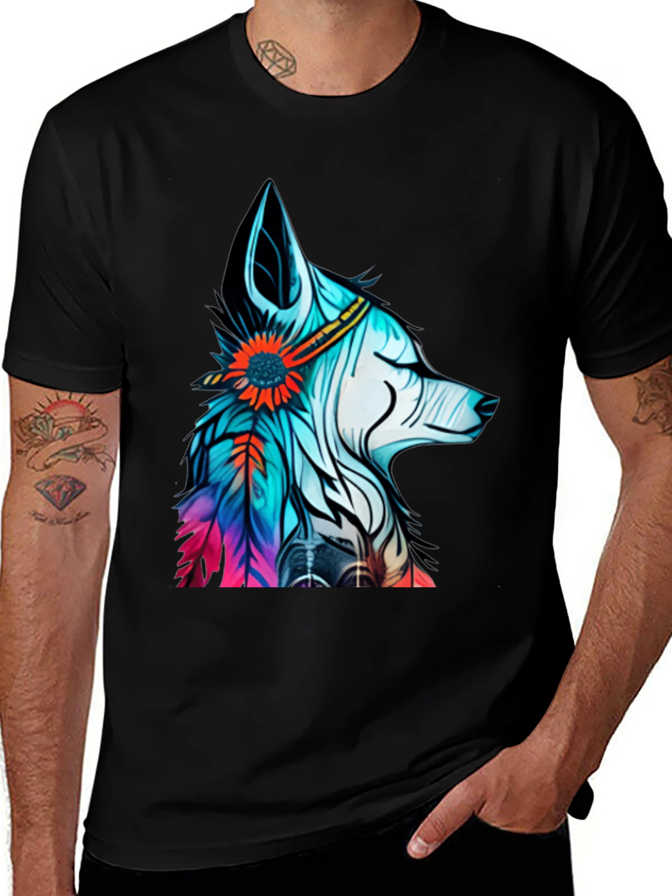 Variant 11 of Wolf Dreamcatcher Graphic Tee