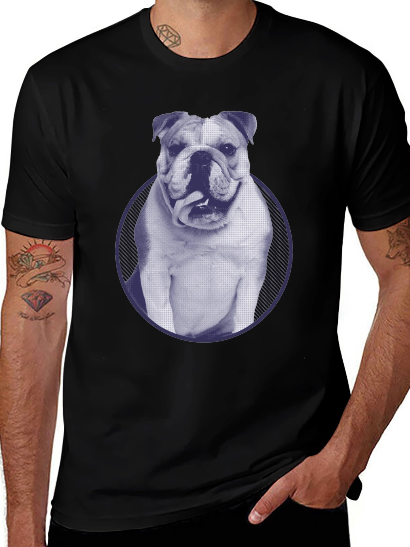 Variant 25 of Bulldog Graphic Black T-Shirt