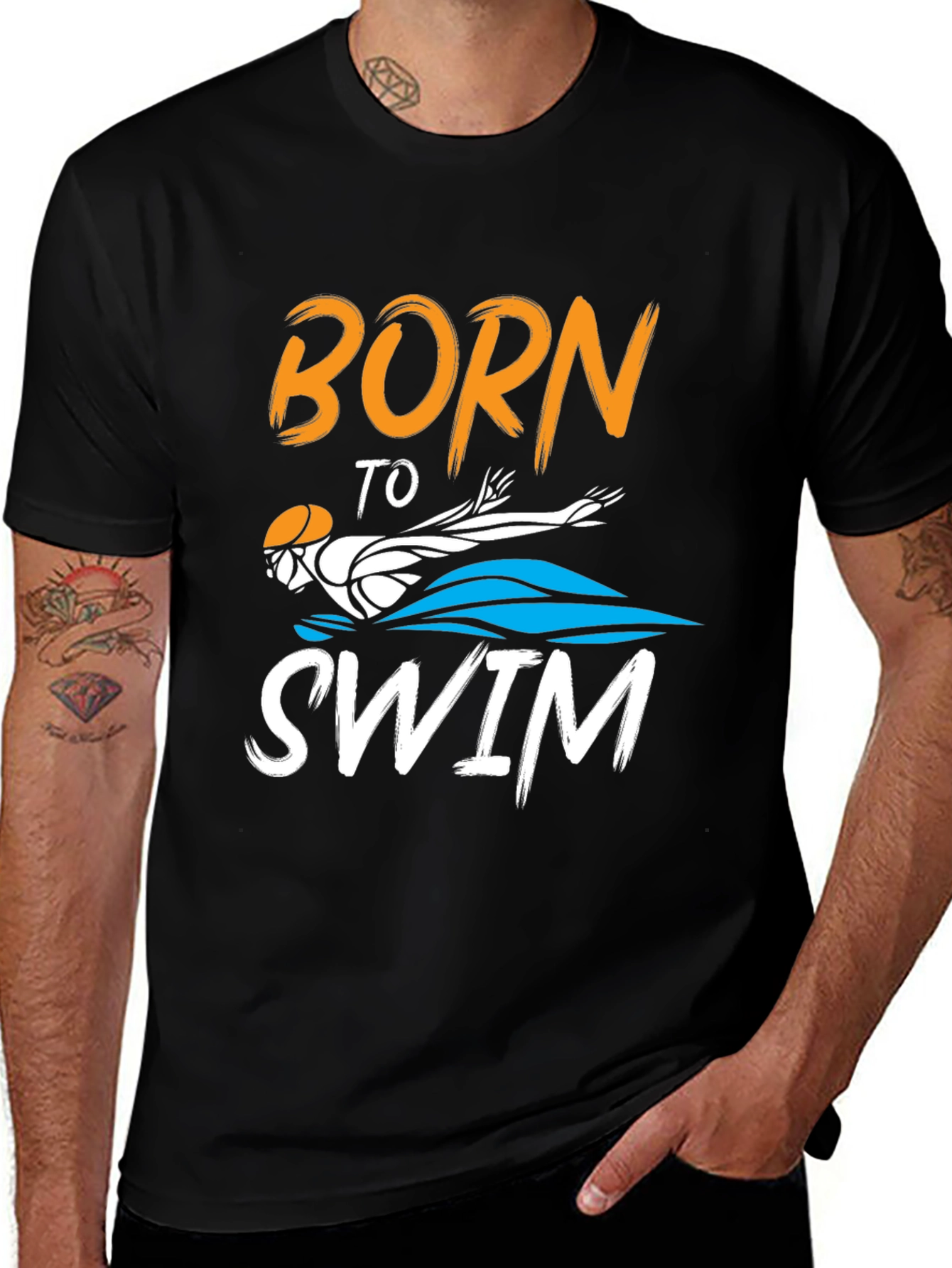 Variant 22 of Born To Swim Graphic T-Shirt