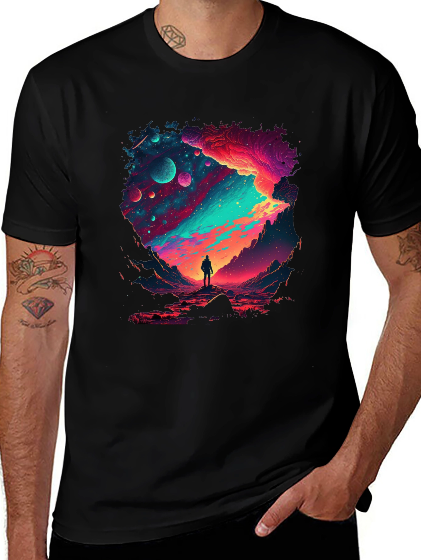 Variant 14 of Cosmic Landscape Graphic Tee - Vivid Colors