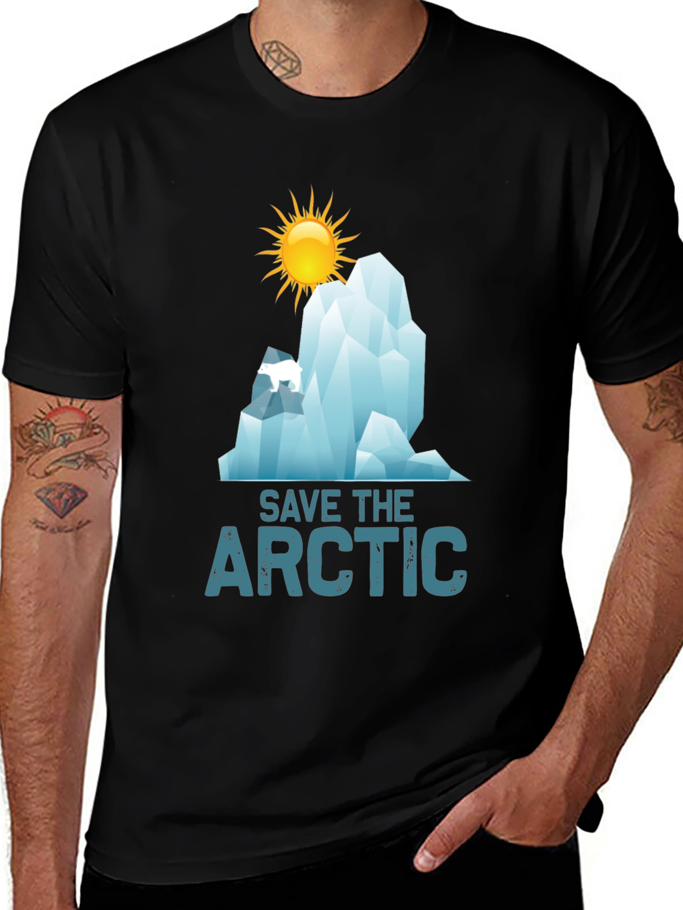 Save the Arctic T-Shirt: Polar Bear & Melting Ice