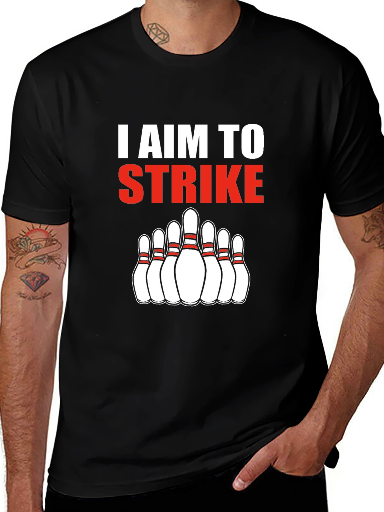 Variant 5 of I Aim To Strike Bowling T-Shirt