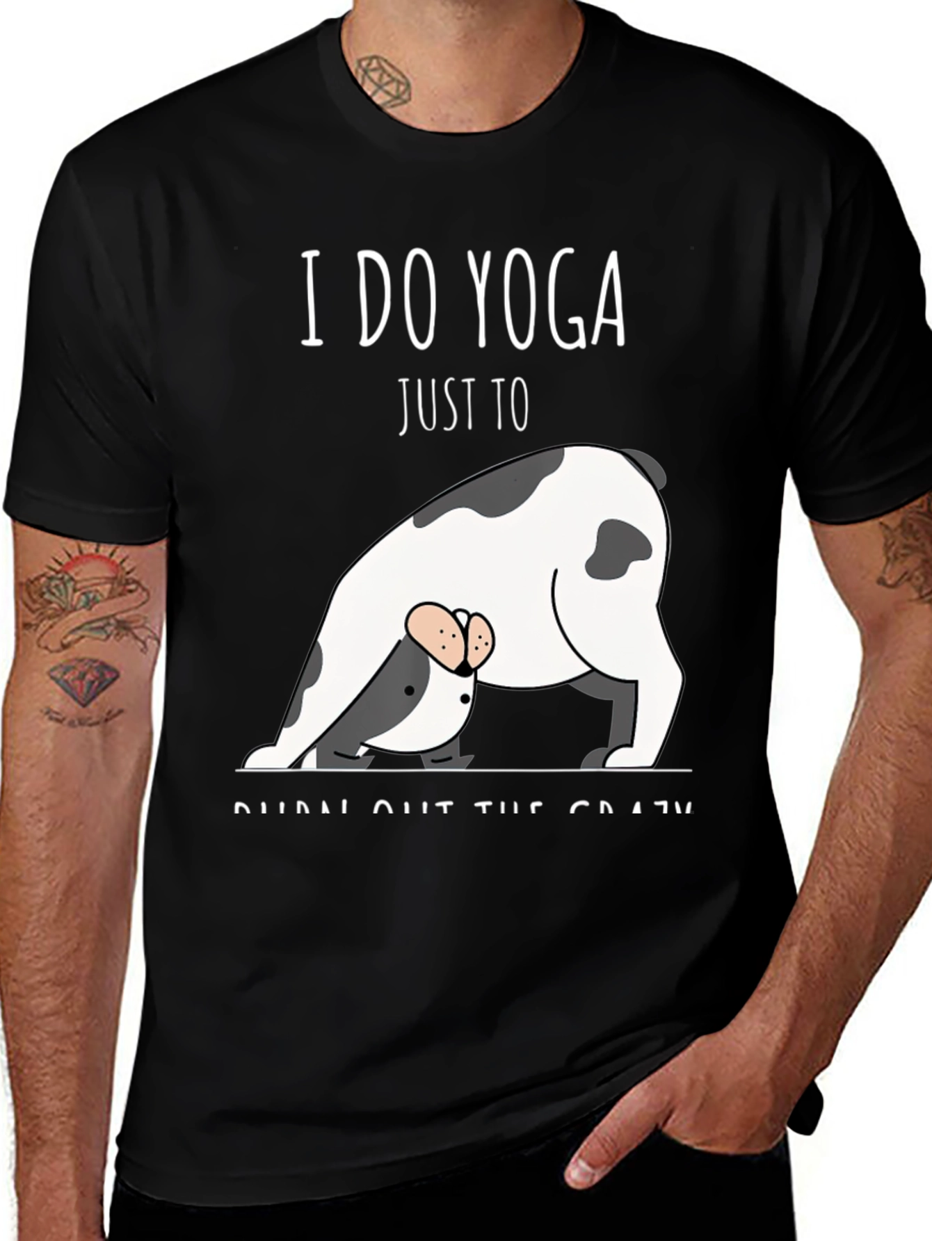 Variant 23 of Yoga Dog T-Shirt - Burn Out The Crazy Tee