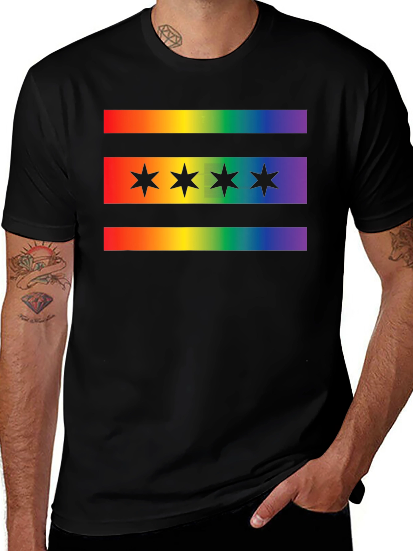 Pride Chicago Flag Graphic Tee