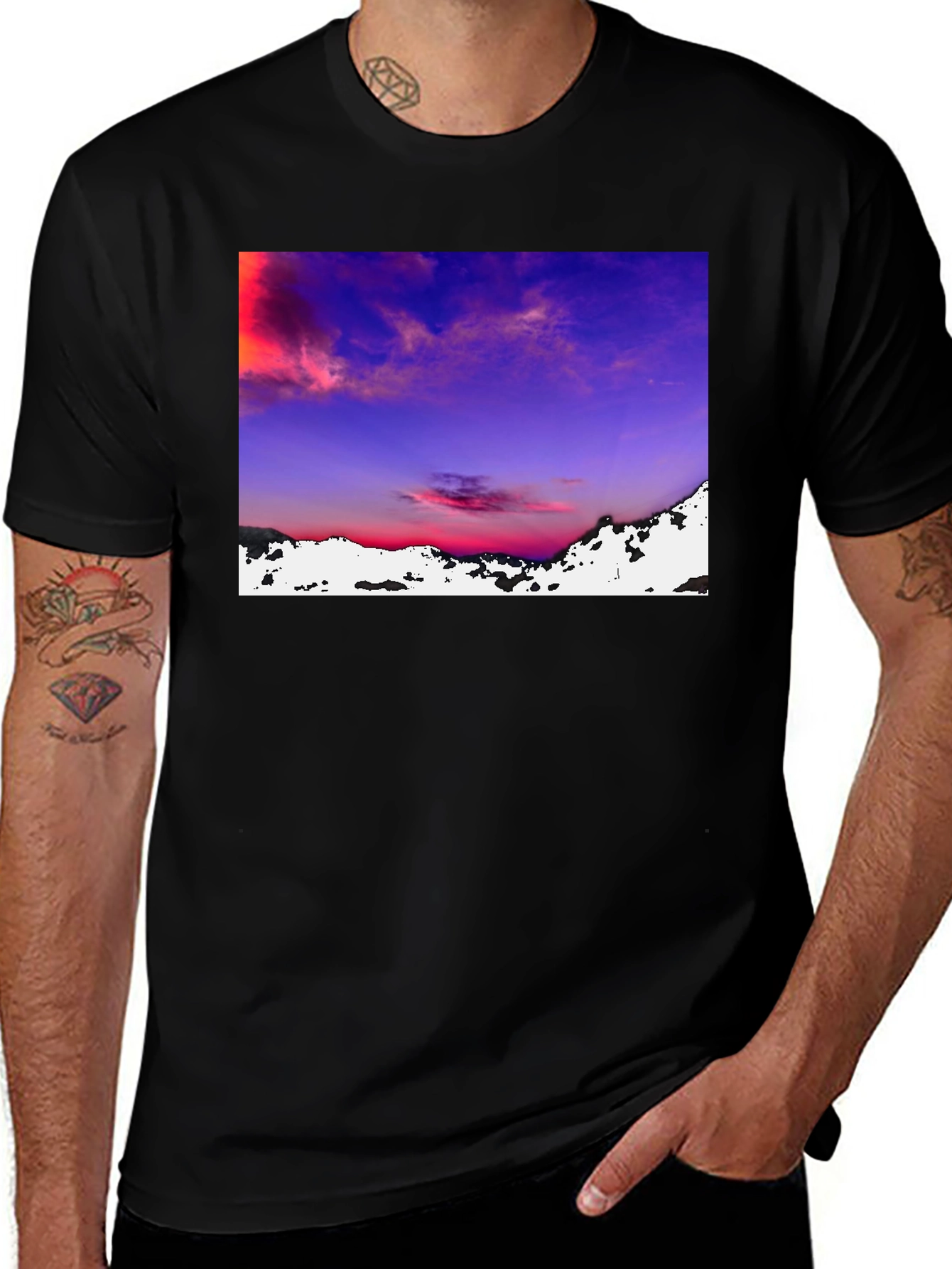 Variant 15 of Sunset Landscape Graphic Tee - Black