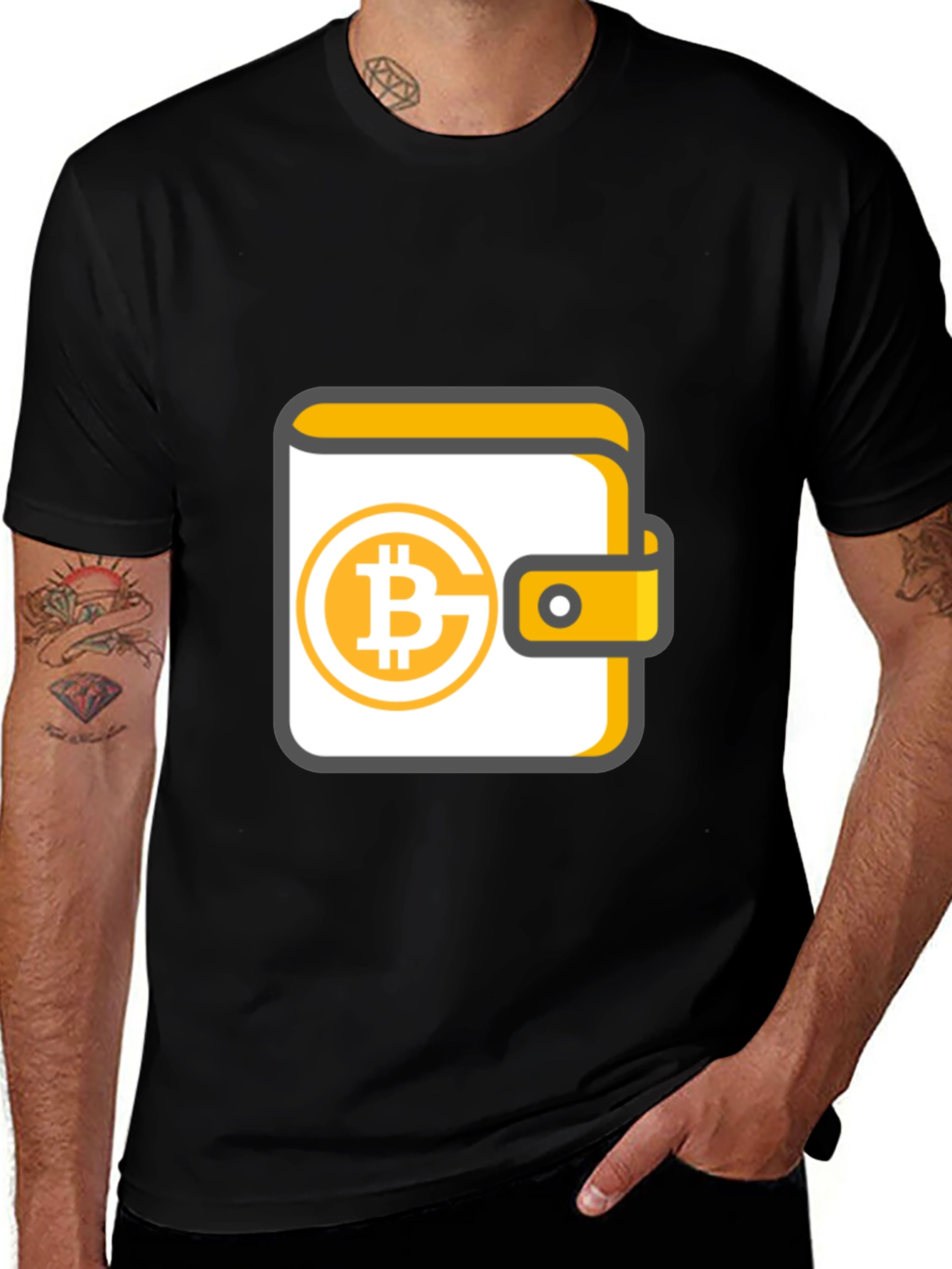 Bitcoin Wallet Graphic T-Shirt - Black