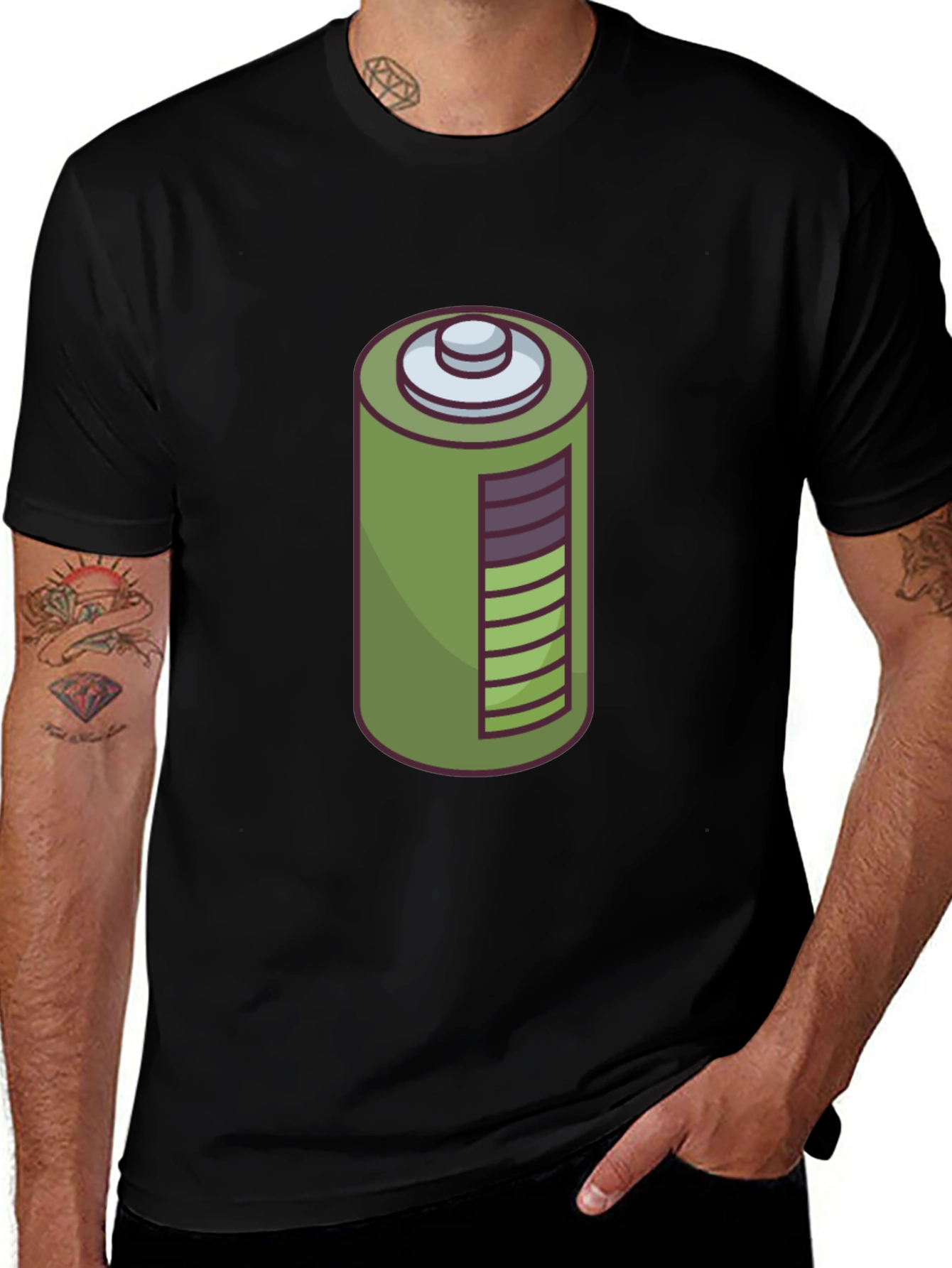 Variant 30 of Full Battery Graphic T-Shirt - Energetic Style!