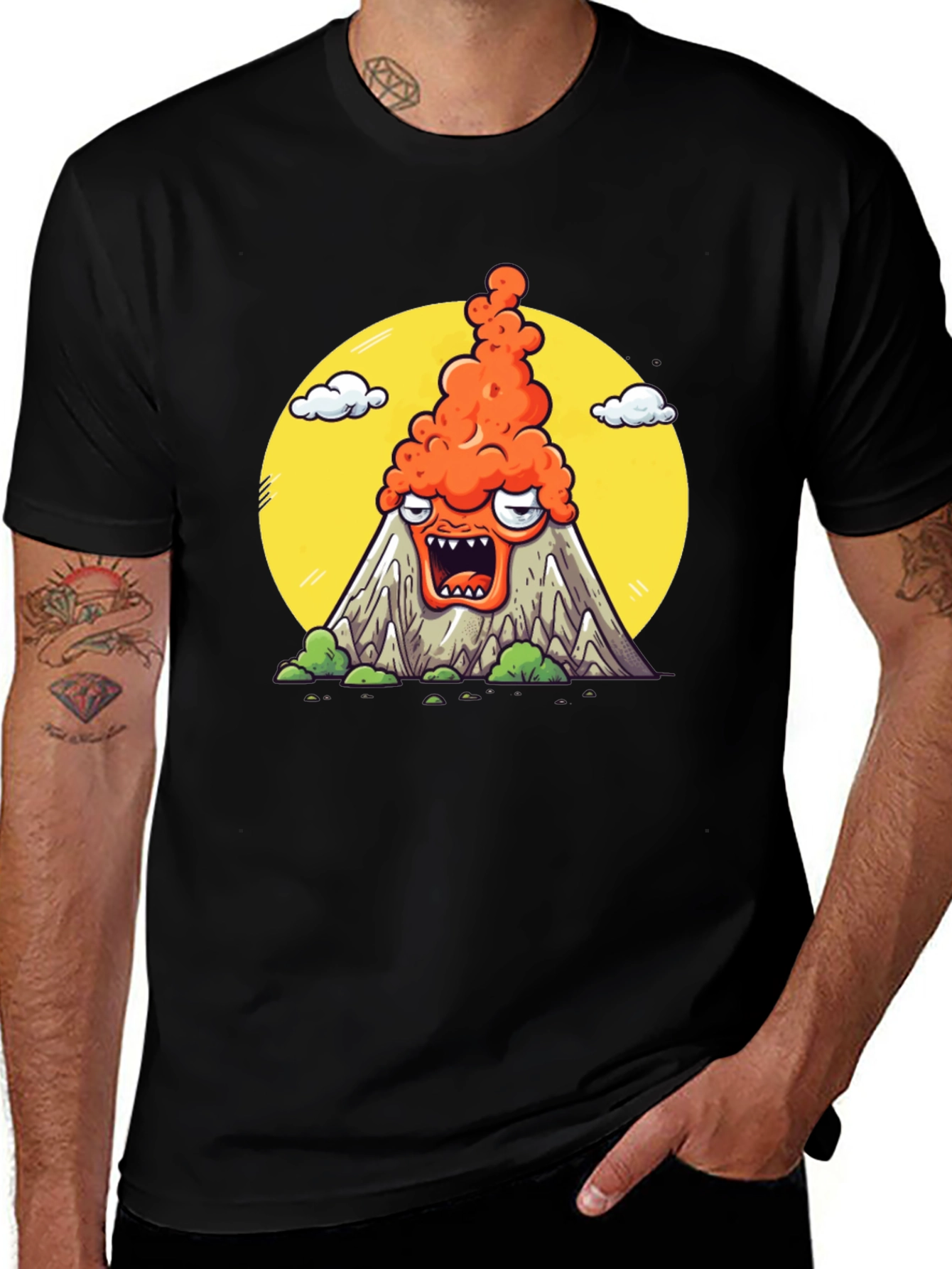 Variant 23 of Cartoon Volcano T-Shirt - Erupting Style!