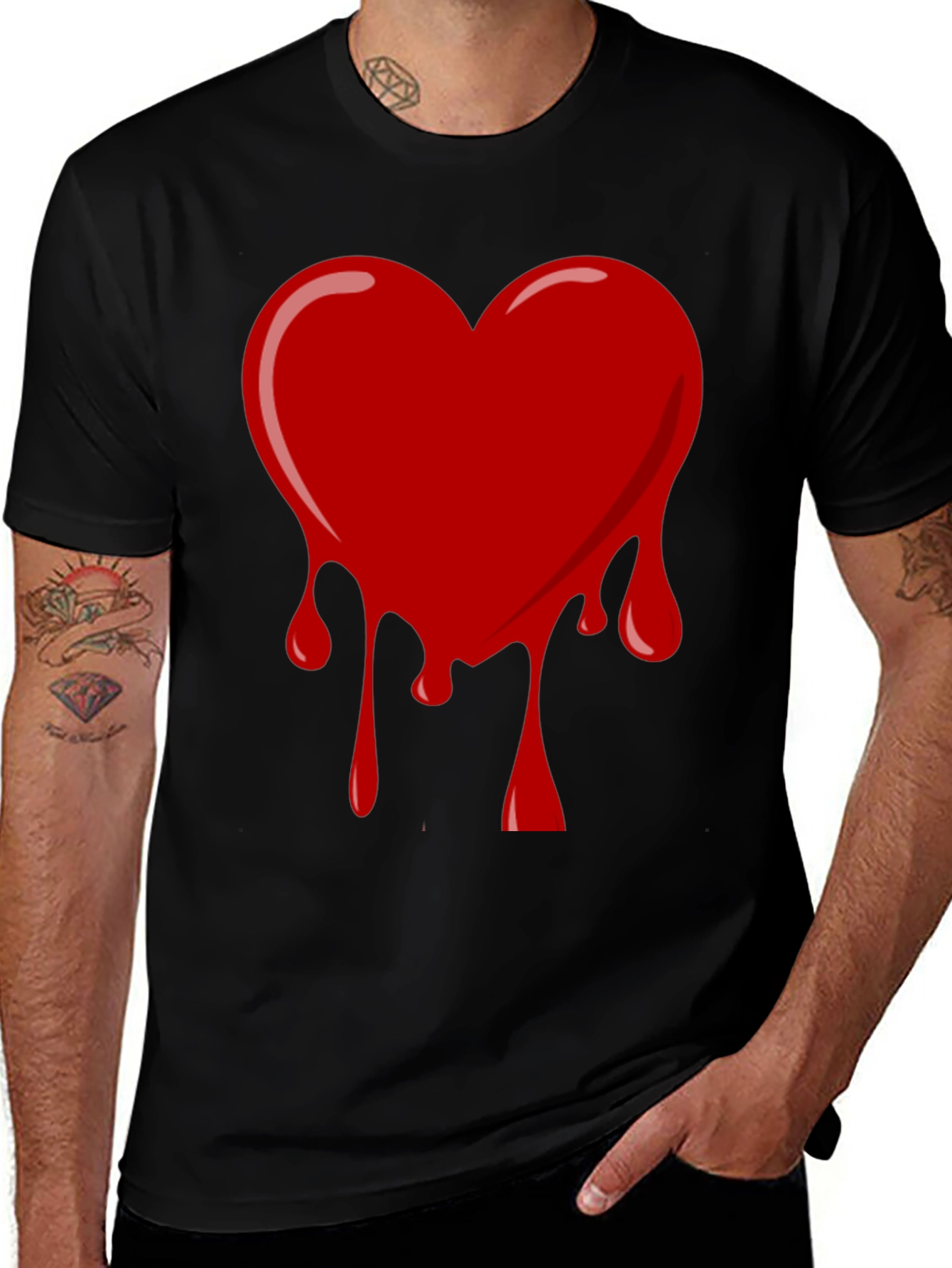 Variant 13 of Bleeding Heart Graphic Tee - Black