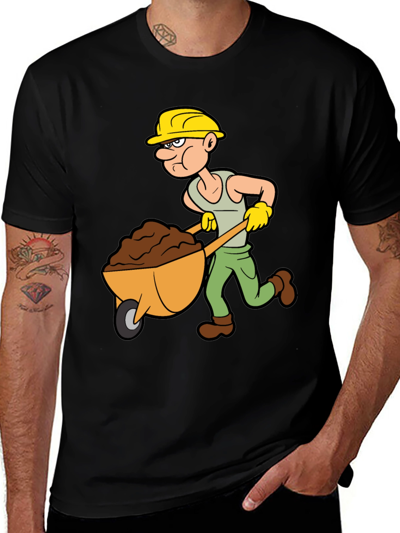 Variant 25 of Cartoon Construction Worker T-Shirt
