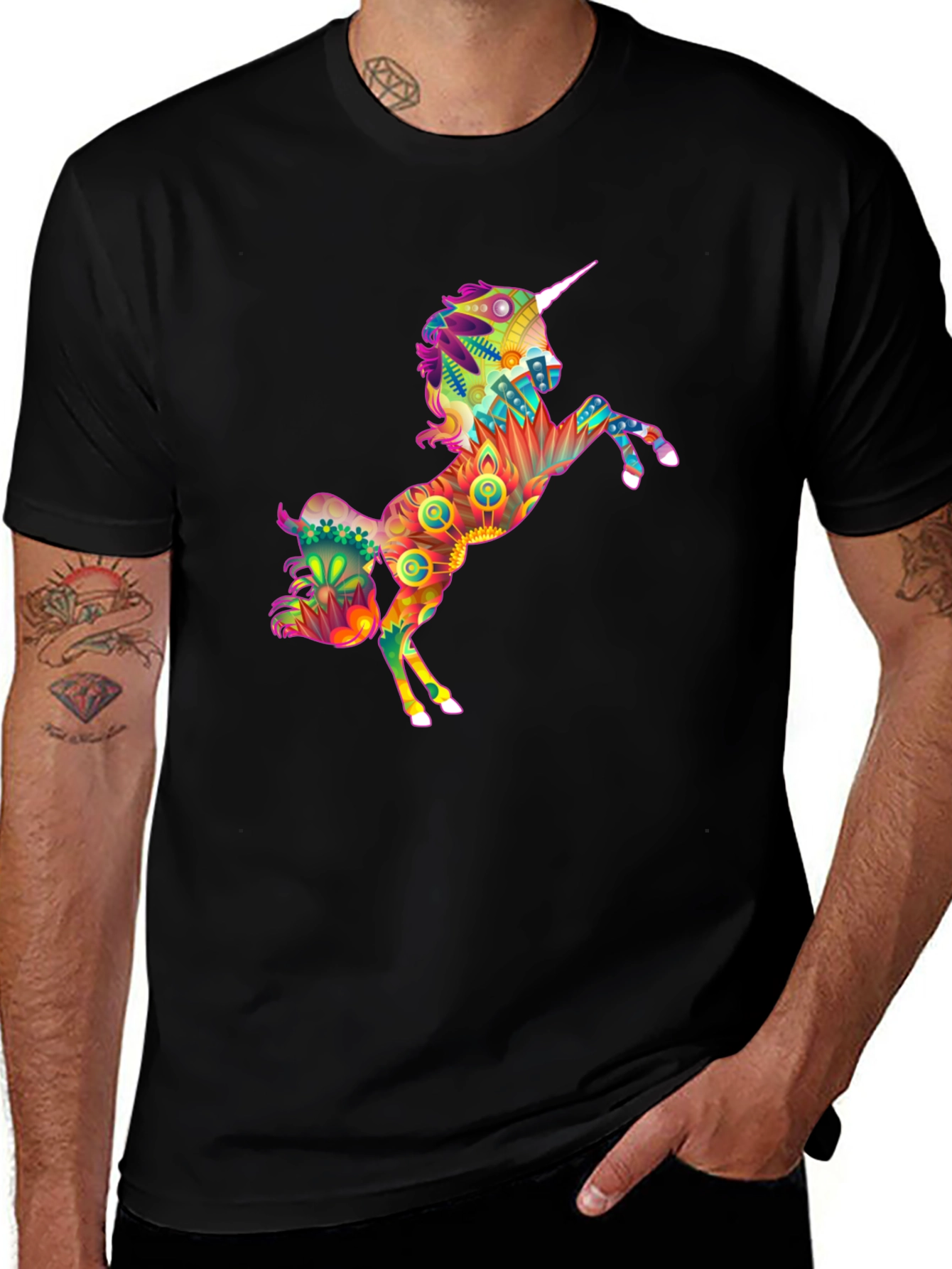Variant 28 of Colorful Unicorn Graphic Print Men's T-Shirt