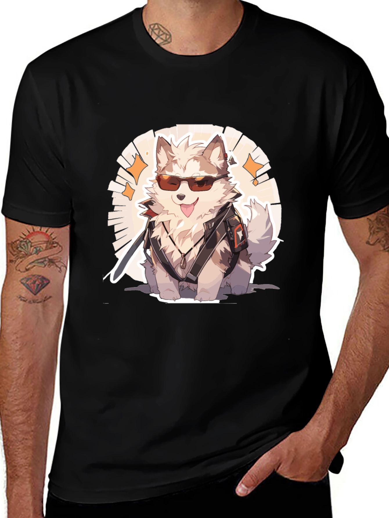 Variant 14 of Cool Dog Graphic Tee - Black