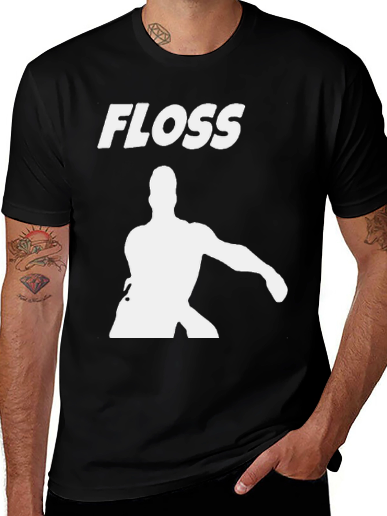 Variant 28 of Floss Dance Graphic Tee - Black Cotton T-Shirt