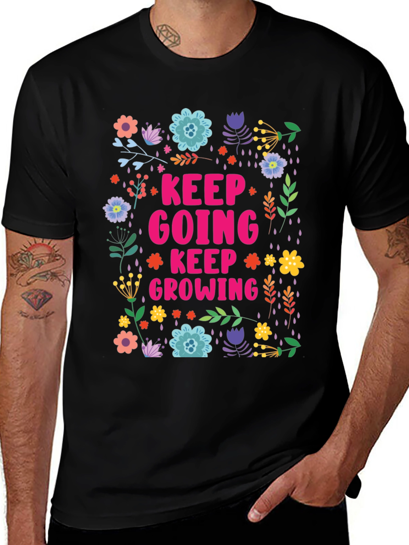 Variant 8 of Keep Going Keep Growing Floral T-Shirt