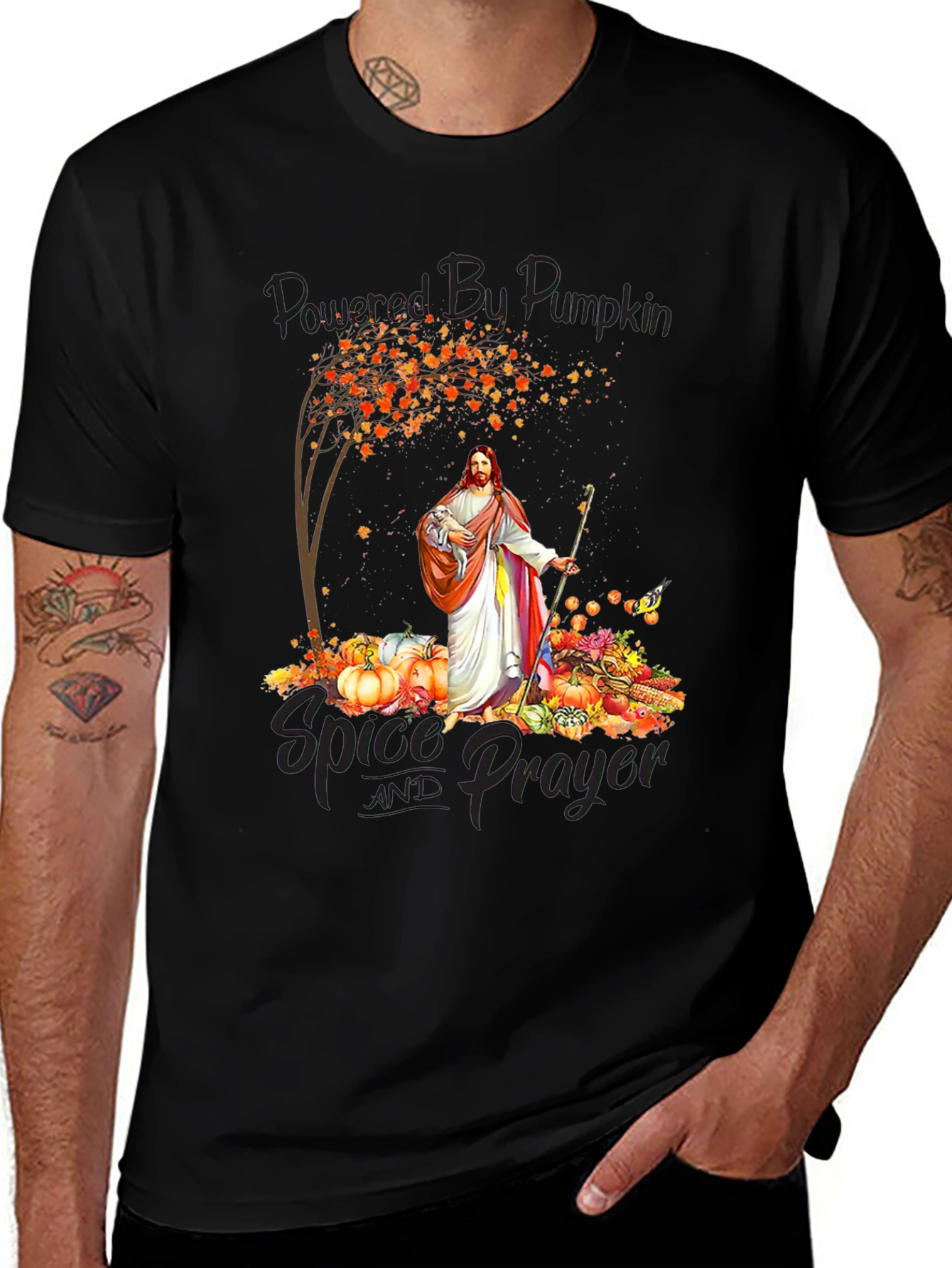 Blessed By Pumpkin Spice and Prayer T-Shirt