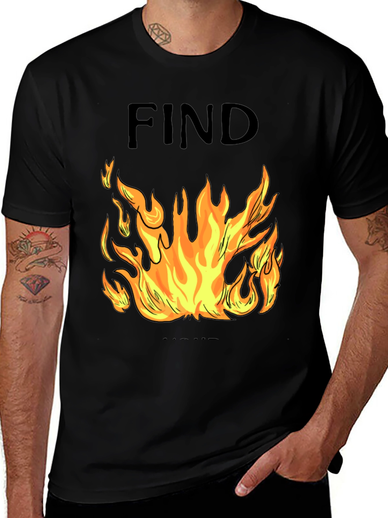 Variant 23 of Find Your Fire Graphic Tee - Men's Black T-Shirt