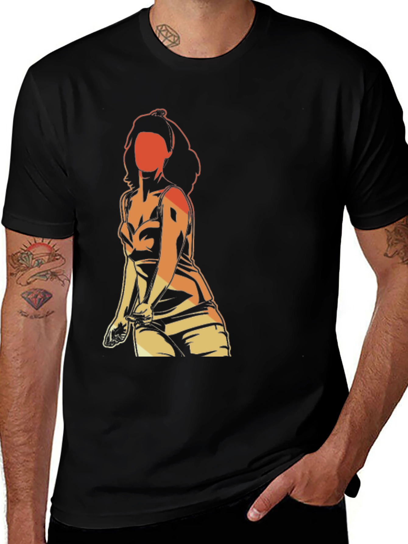 Variant 19 of Retro Graphic T-Shirt - Woman Silhouette