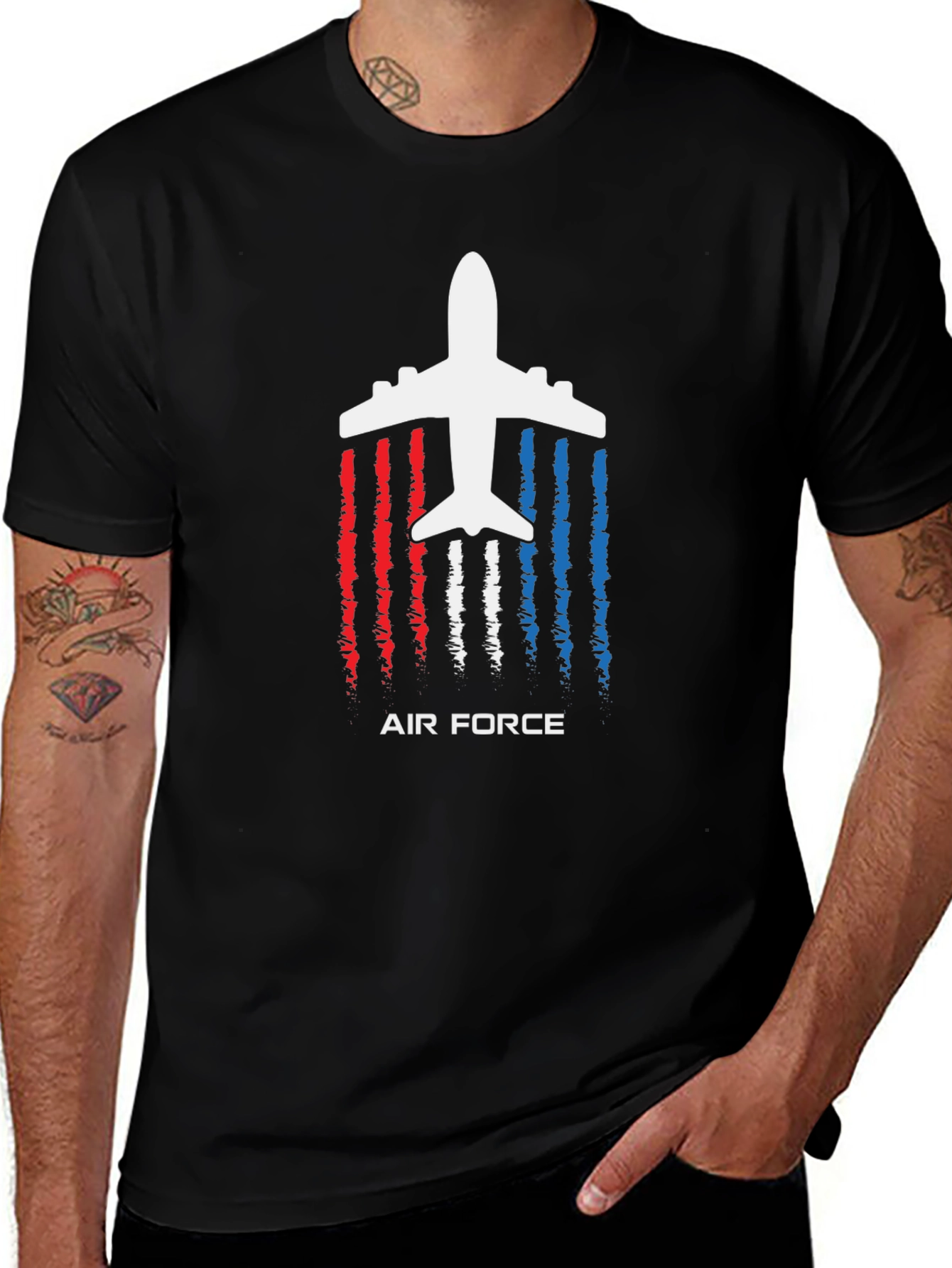 Variant 24 of Air Force Airplane Graphic T-Shirt - Patriotic Design
